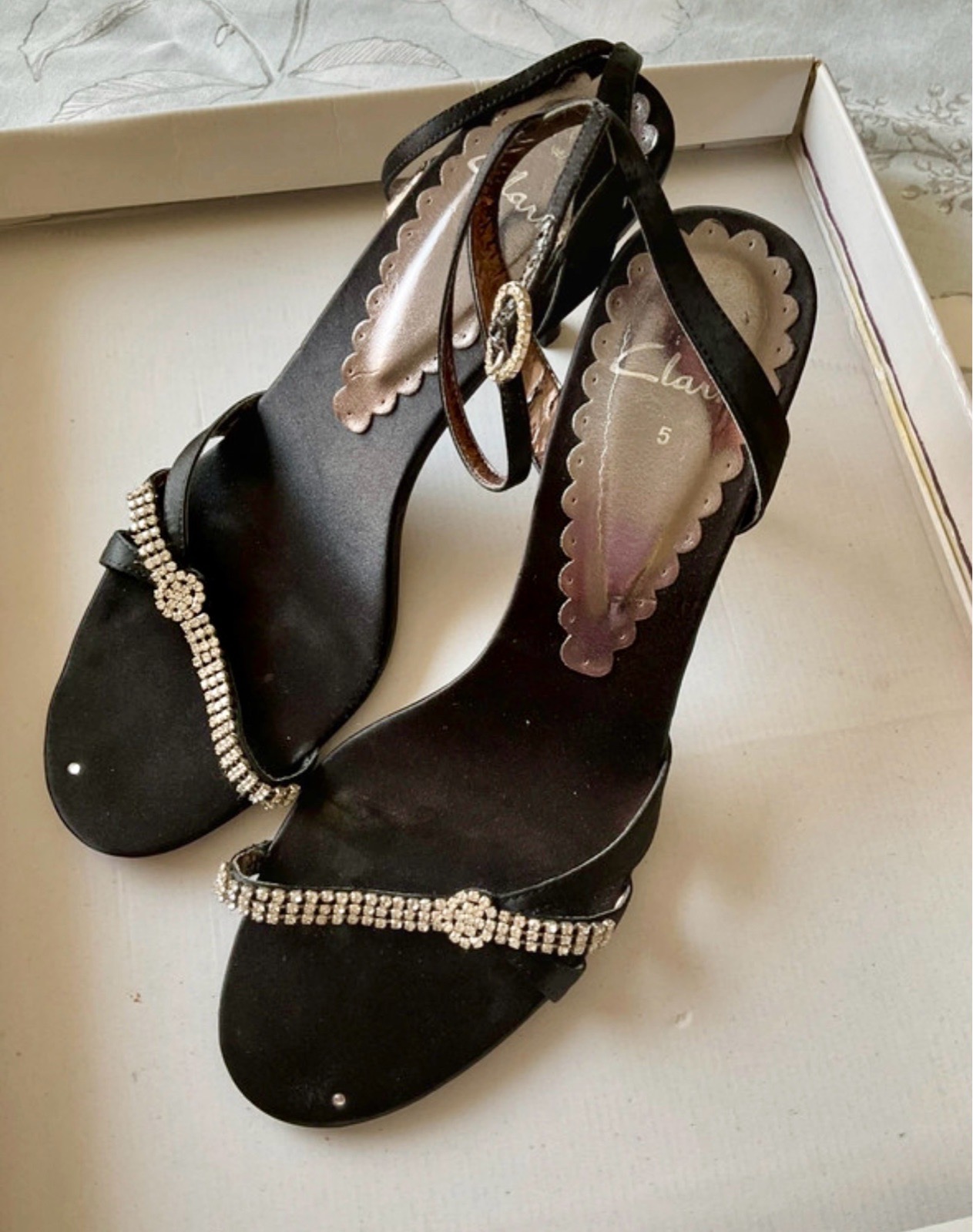 Black embellished sandals