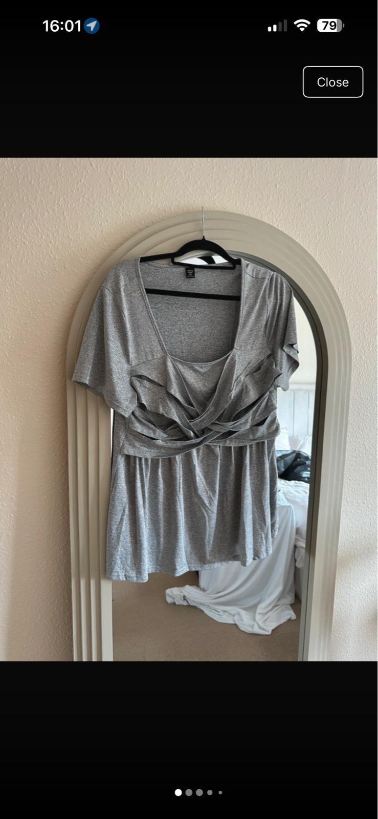 Shein curve grey short sleeve top t shirt twist detail cut out