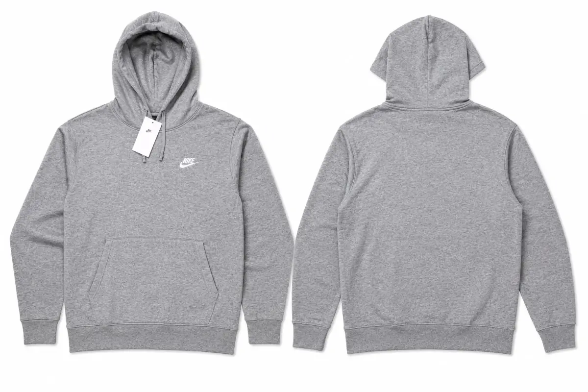 Vintage Nike Hoodie – Black & Grey | Pre-Owned Unisex Pullover Sweatshirt