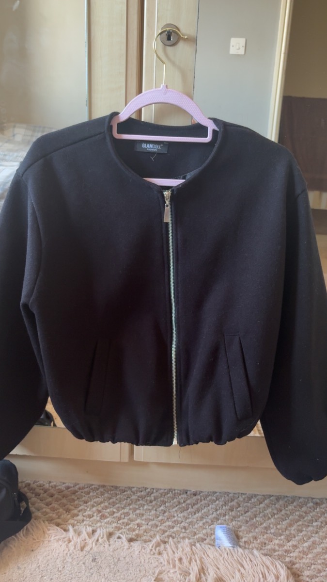 Glamdoll black bomber jacket