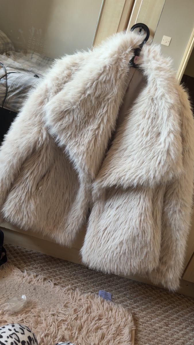 Beige fluffy jacket