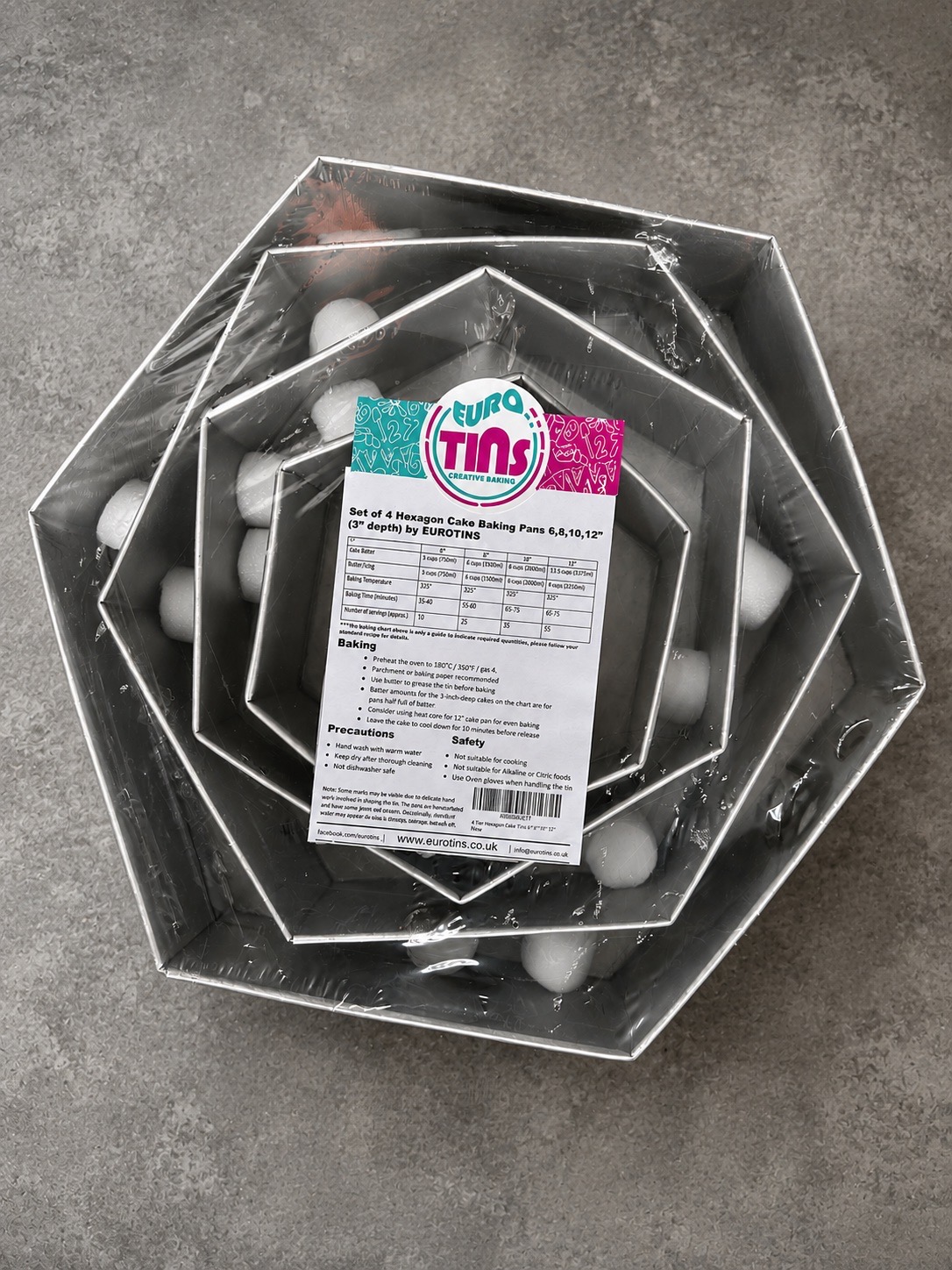 Set of 4 Hexagon Cake Tins
