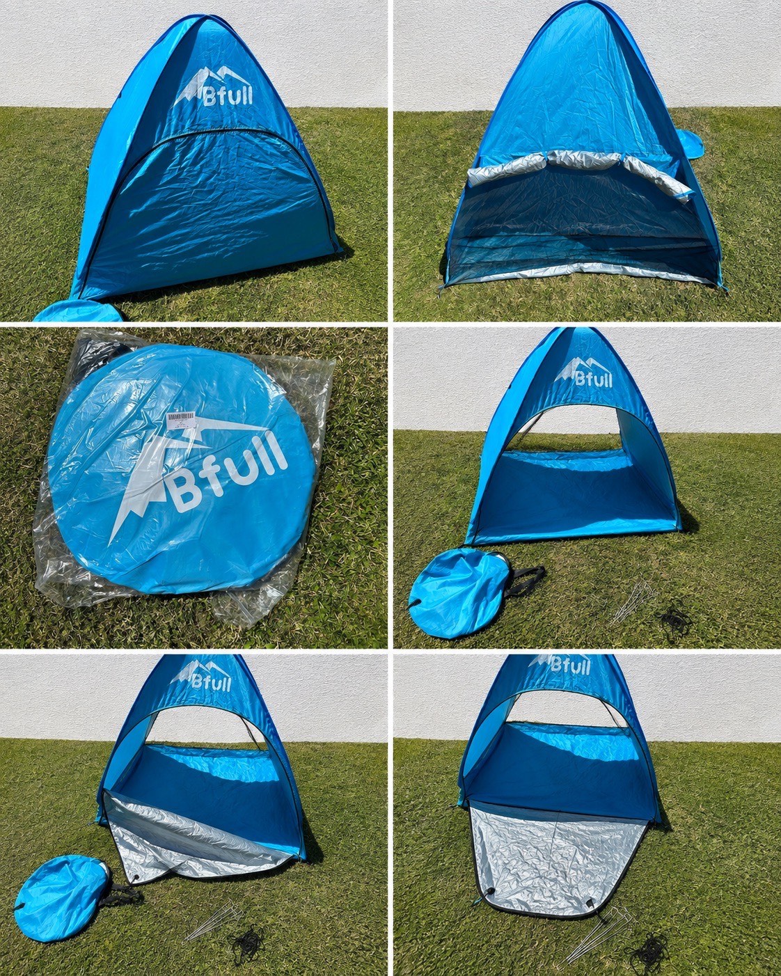BFull Pop Up Tent includes guidelines & tent pegs