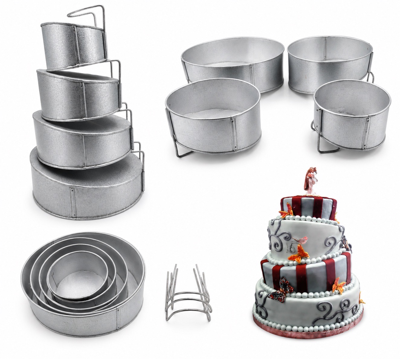 Set of 4 Round Topsy Turvy Cake Tins