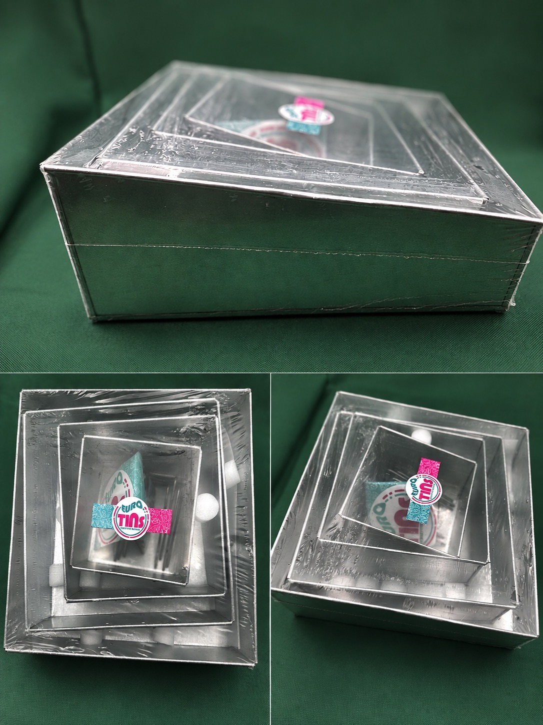 Set of 4 Square Topsy Turvy Cake Tins