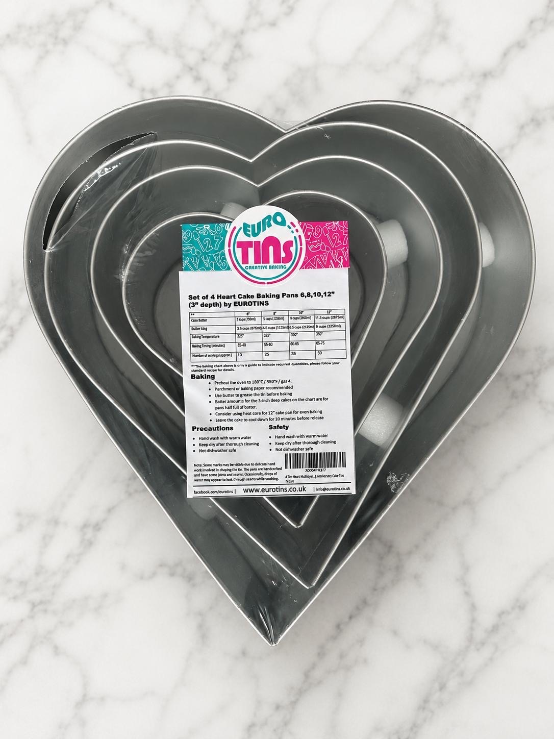 Set of 4 Heart Shape Cake Tins