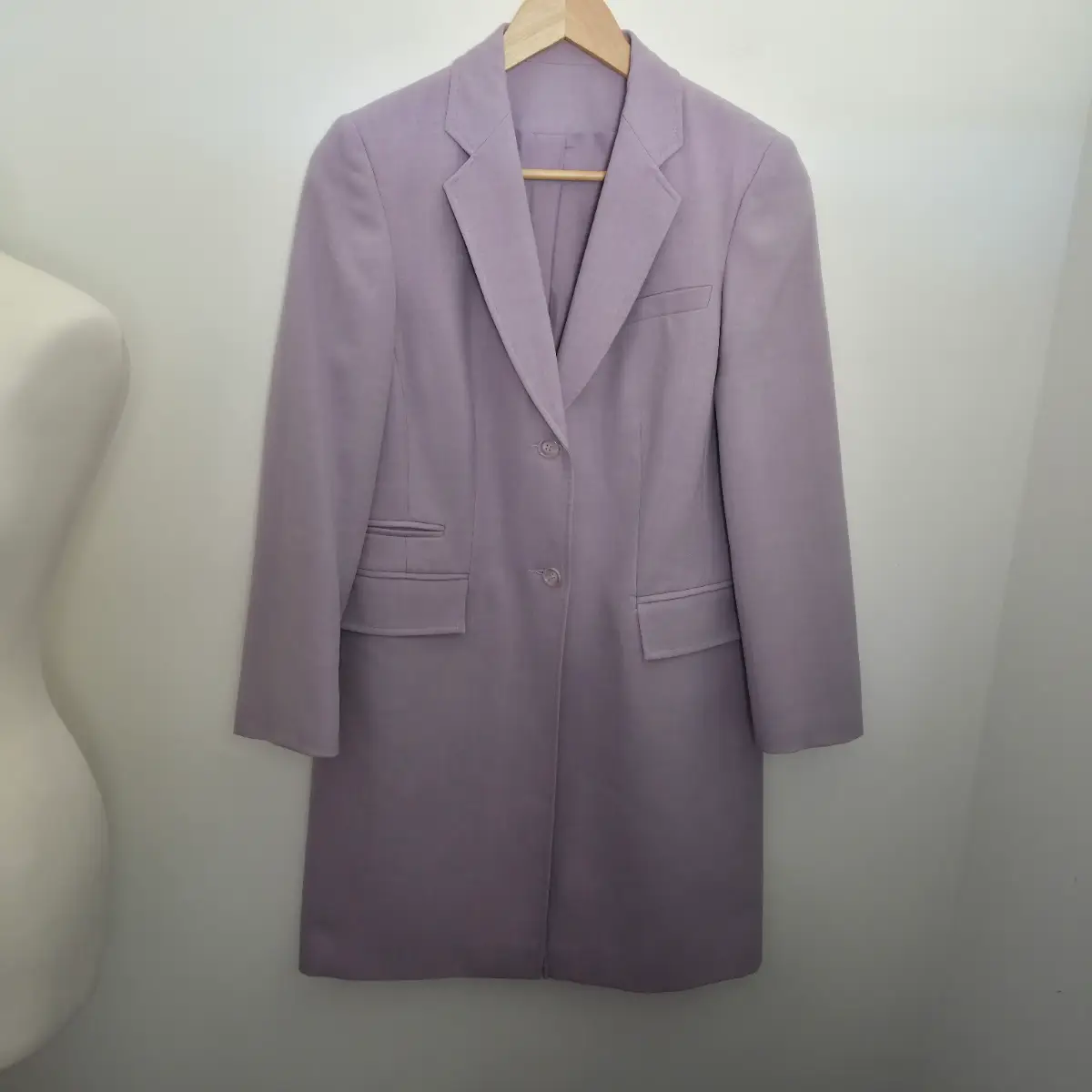 Debenhams Lilac Longline Blazer Coat Jacket UK 12 Euro 40 Pastel Lavender
