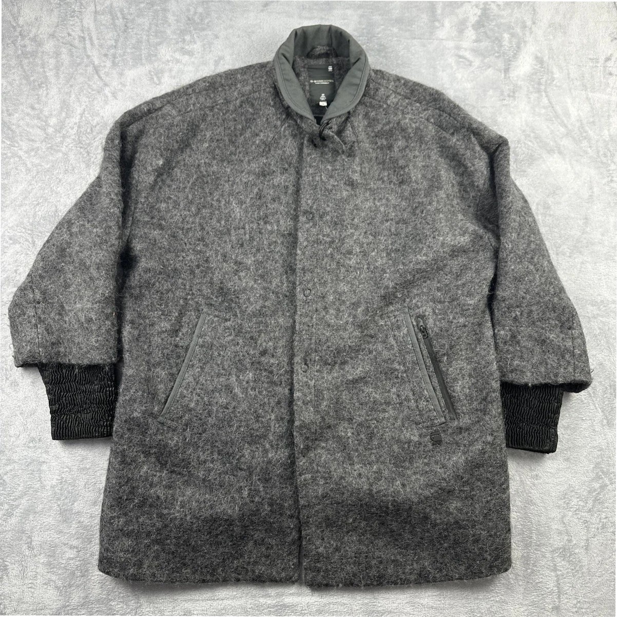 G-Star RAW Women's Grey Wool Blend Coat Size L Warm Winter Jacket