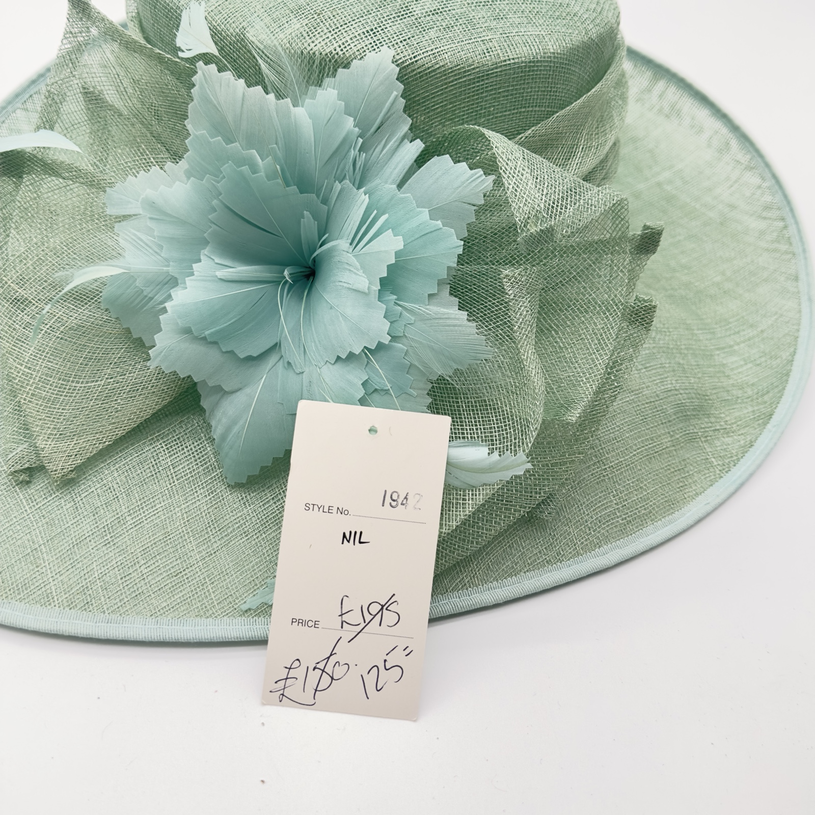 Hatmosphere Ladies Day Pale Green Wedding Floral Wide Brim Hat One Size