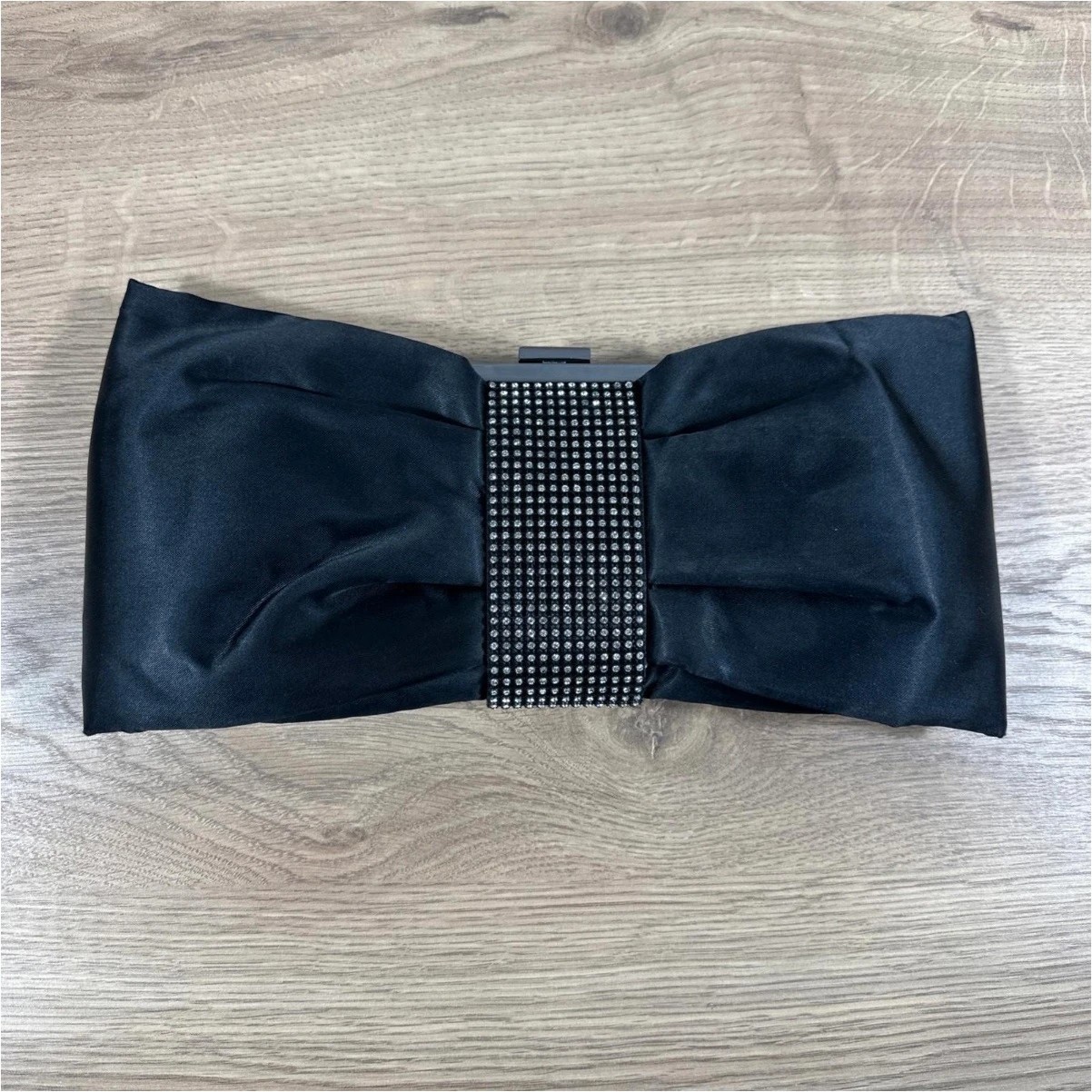 Olga Berg Black Diamanté Band Clutch Bag With Chain Shoulder Strap FC2560