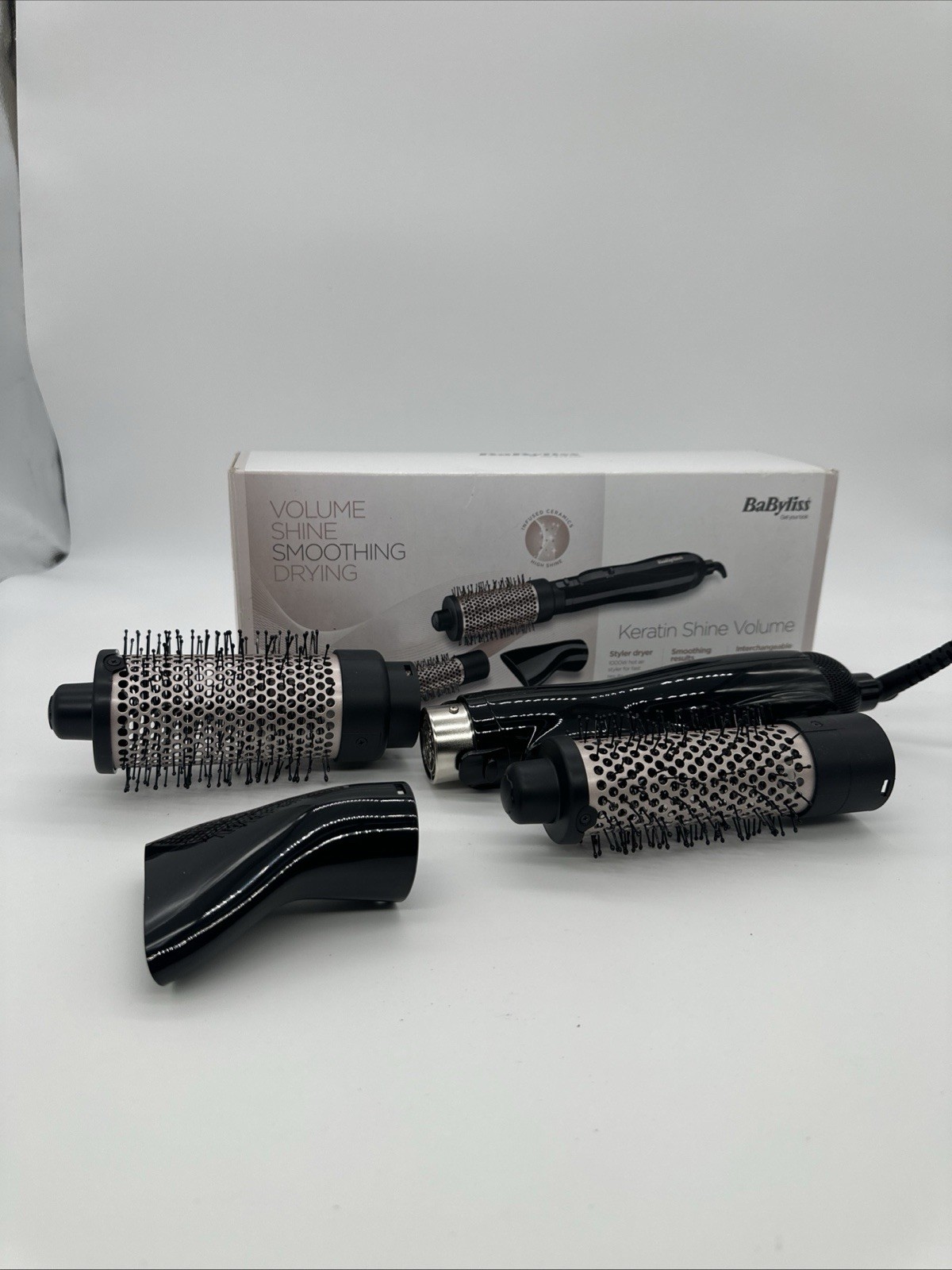 BaByliss 2993KSU 1000W Keratin Shine Volume Hot Air Styler - 2 Brush Attachments