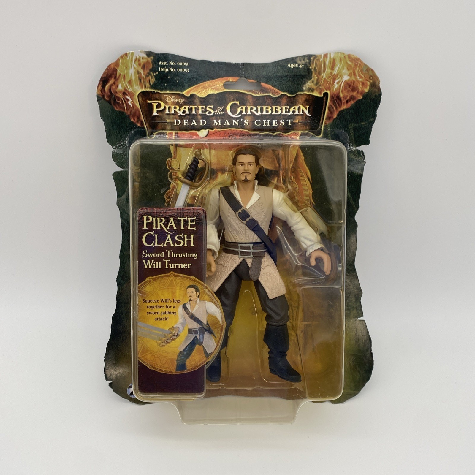 Disney Pirates of the Caribbean Dead Mans Chest 7" Will Turner Sword Thrusting