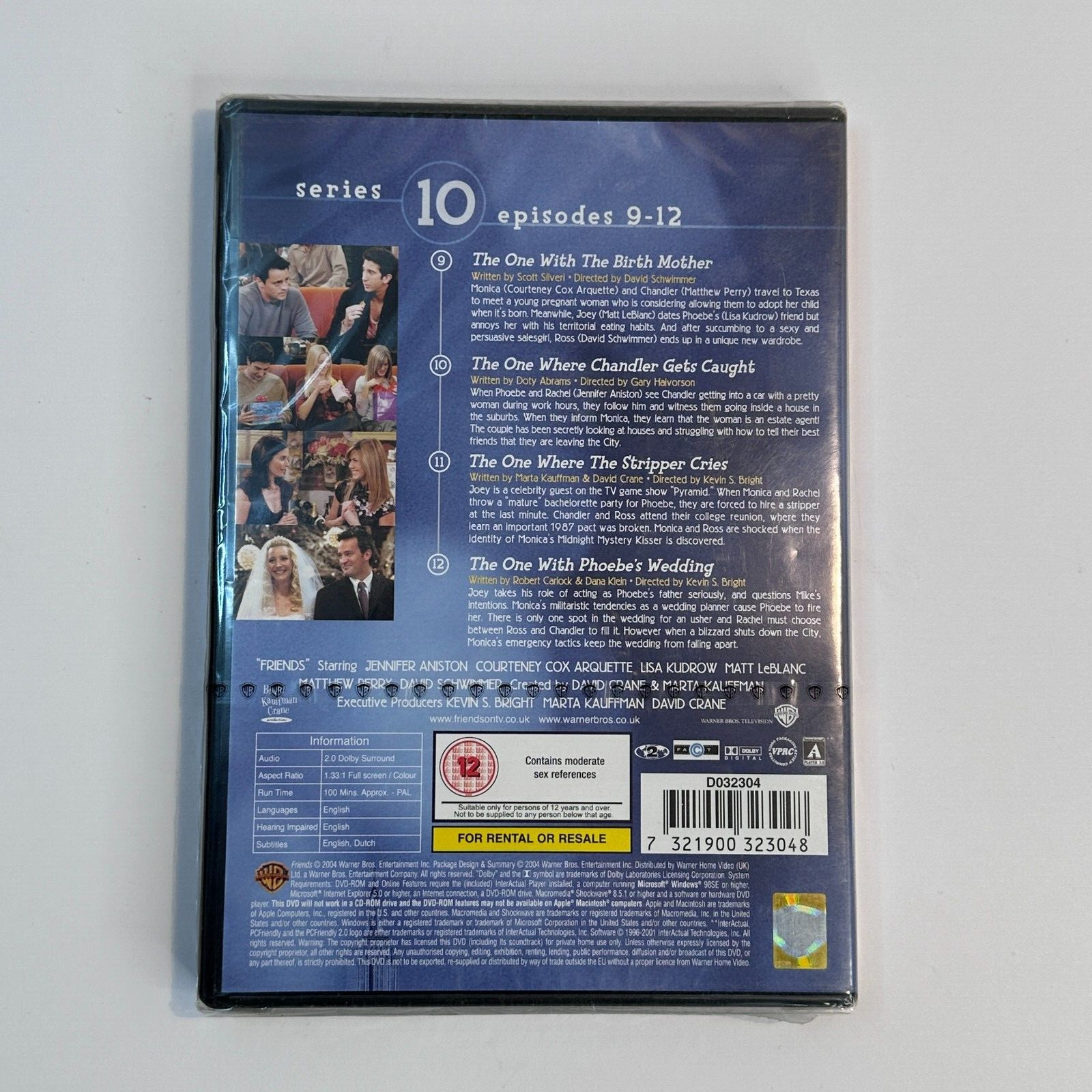 Friends: Series 10 – Episodes 9-12 (DVD) (2004) Jennifer Aniston BNIB