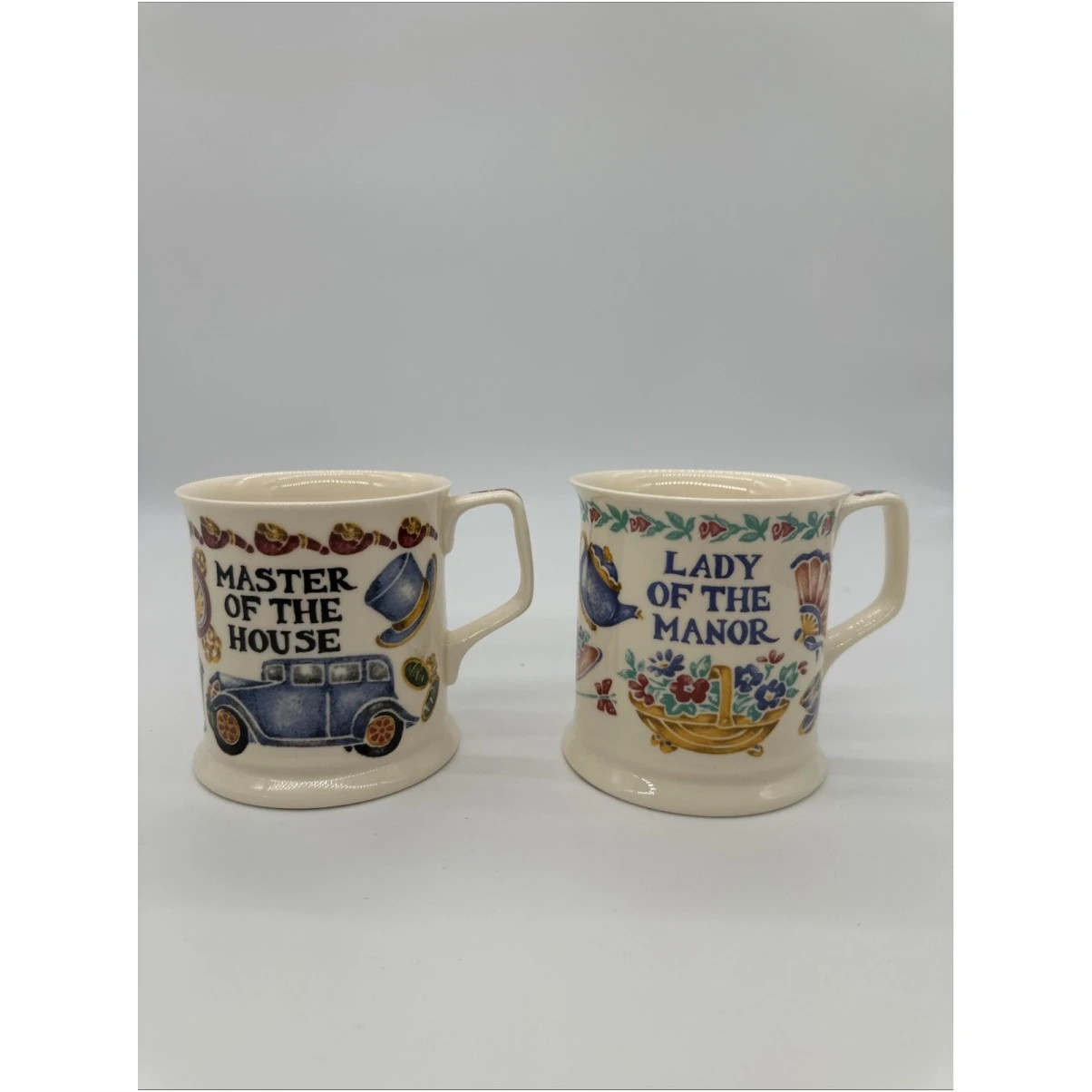 Past Times Fine Bone China Mugs X2 Lady Of The Manor & Master Of The House
