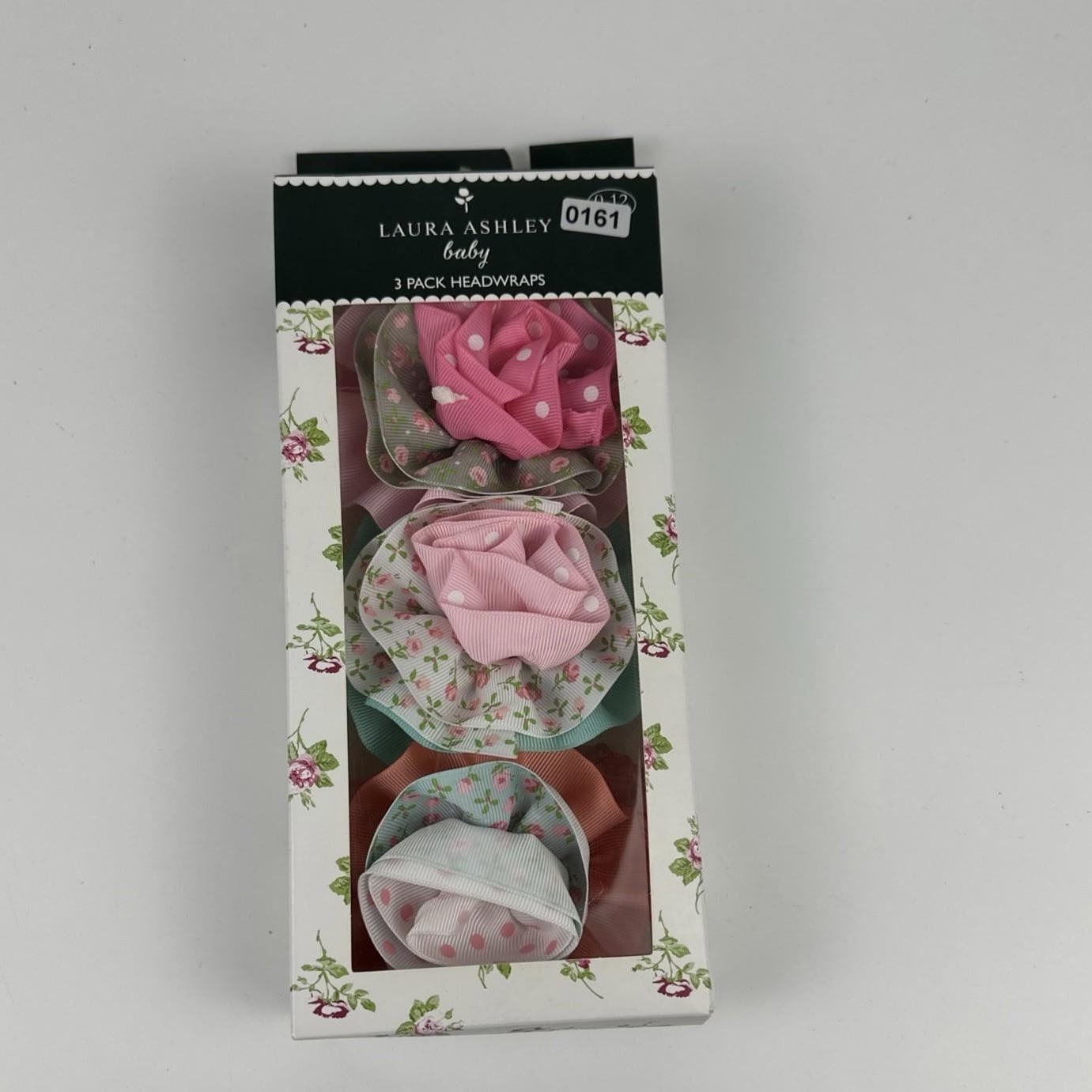Laura Ashley Baby 3 Pack Elastic Headwraps Bows Cute Head Wrap 0-12 Months