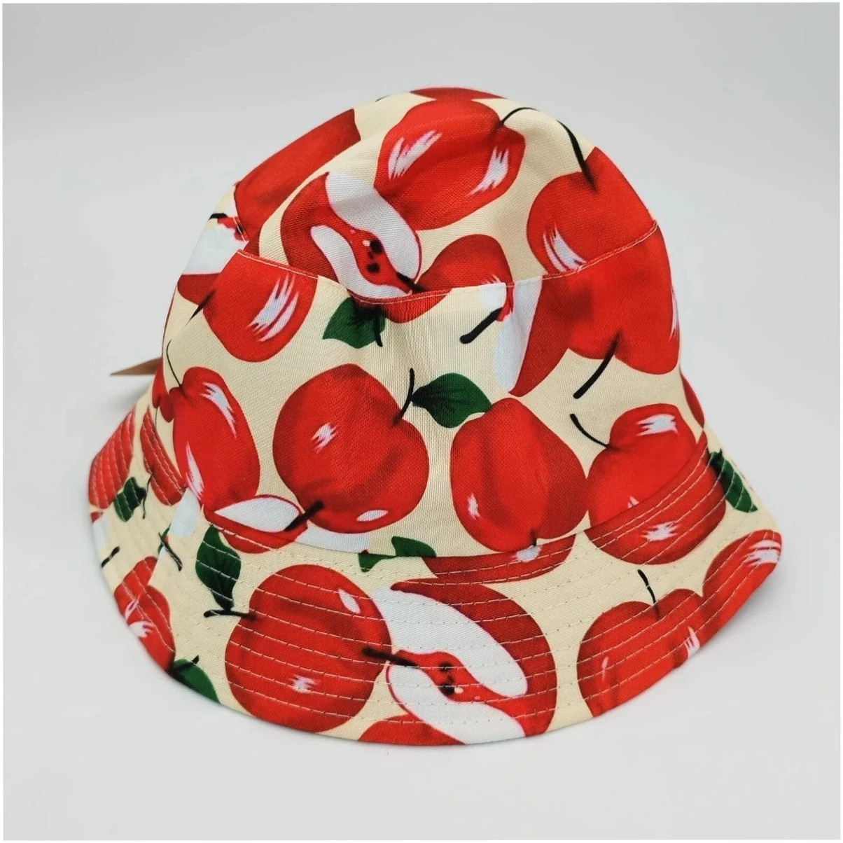 Royal Stallion Reversable Red Apple Print Bucket Hat Size 7 1/4 UK