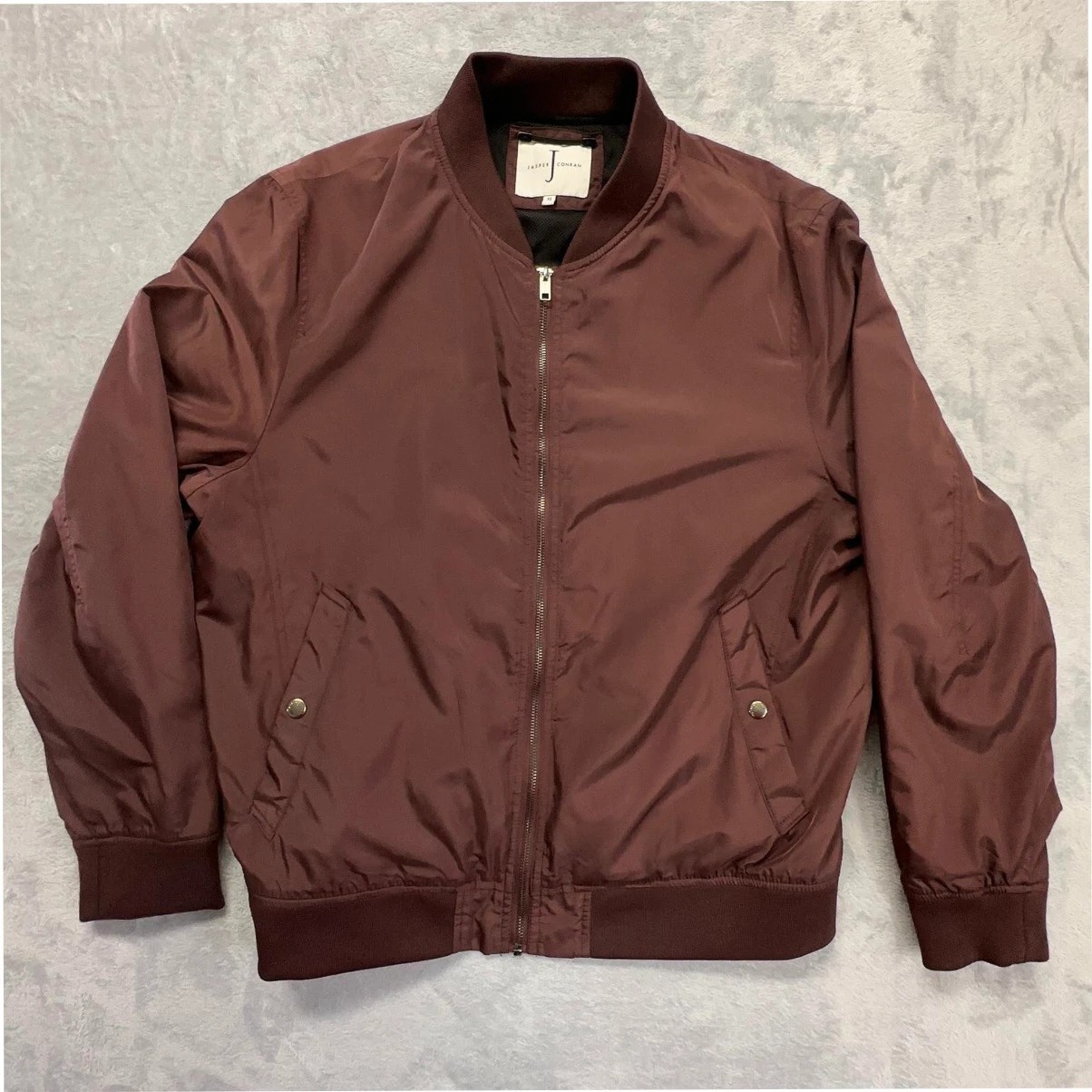Jasper Conran Burgundy Bomber Jacket XL Men's Lightweight Casual