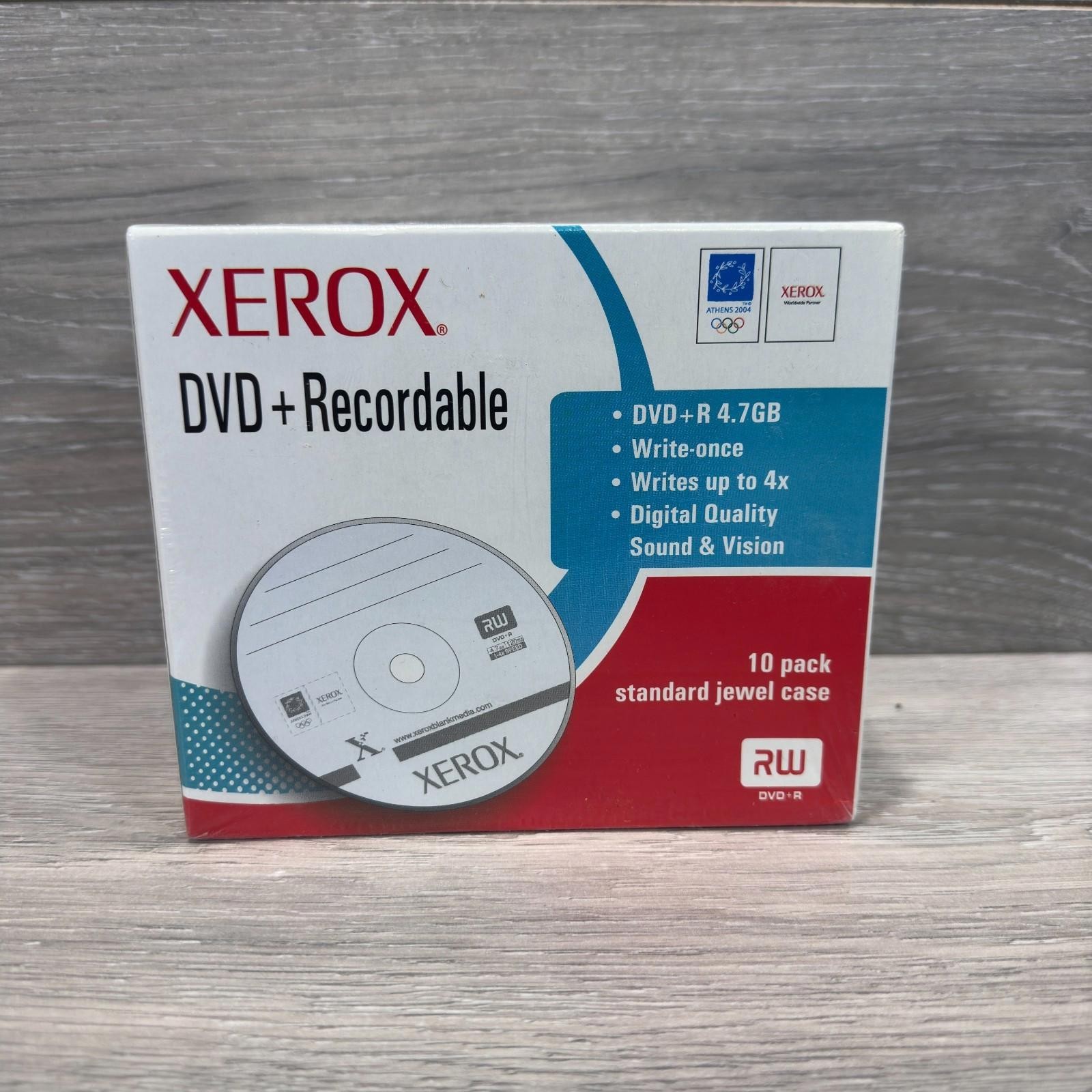 Xerox DVD+R 4.7GB Recordable Discs 10 Pack Standard Jewel Case
