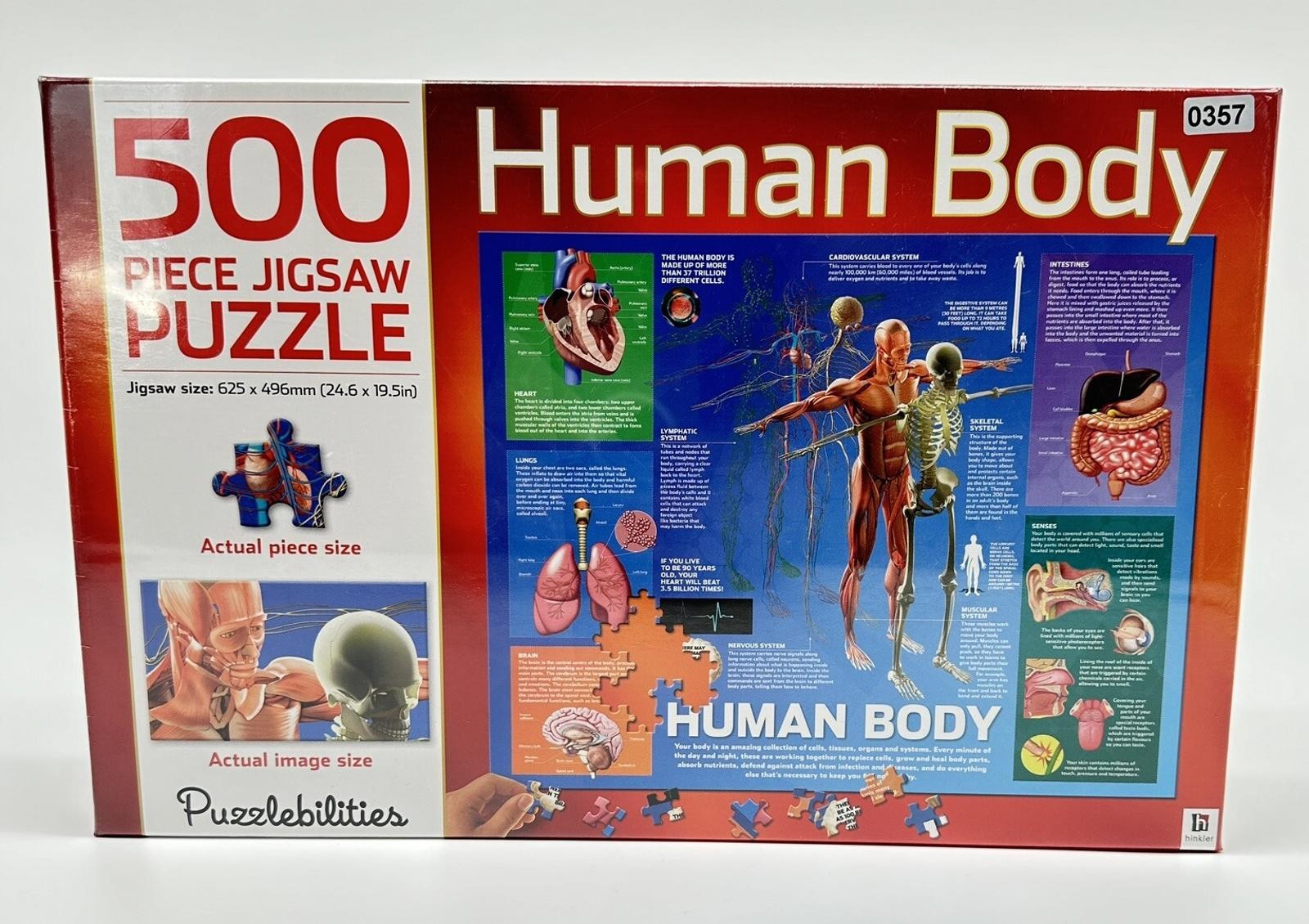 Puzzlebilities Human Body Educational 500 Piece Jigsaw Puzzle