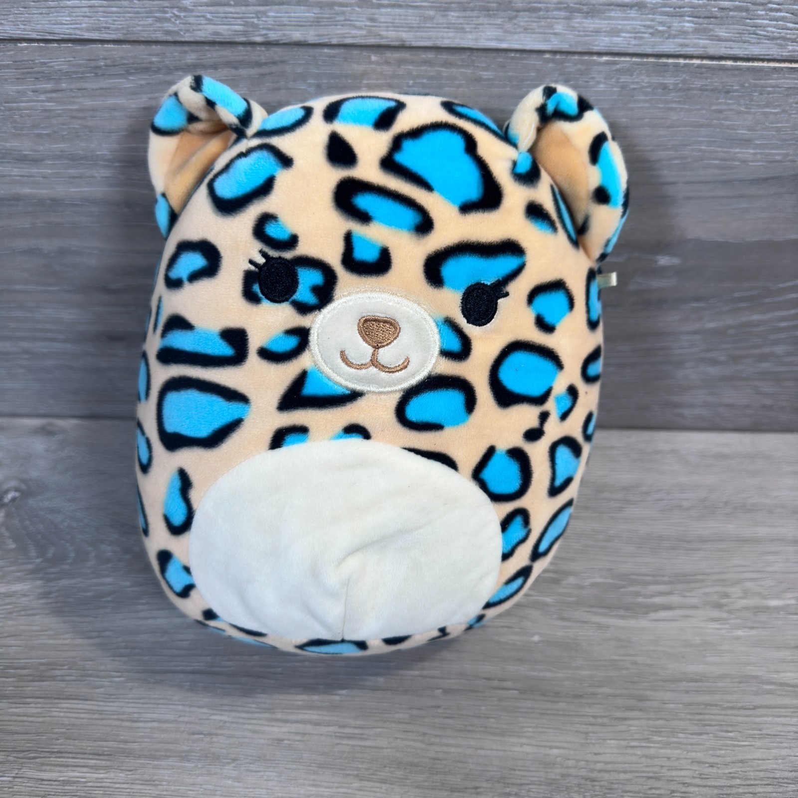Liv The Leopard Squishmallow Large 8" Teal Plush Soft Toy.