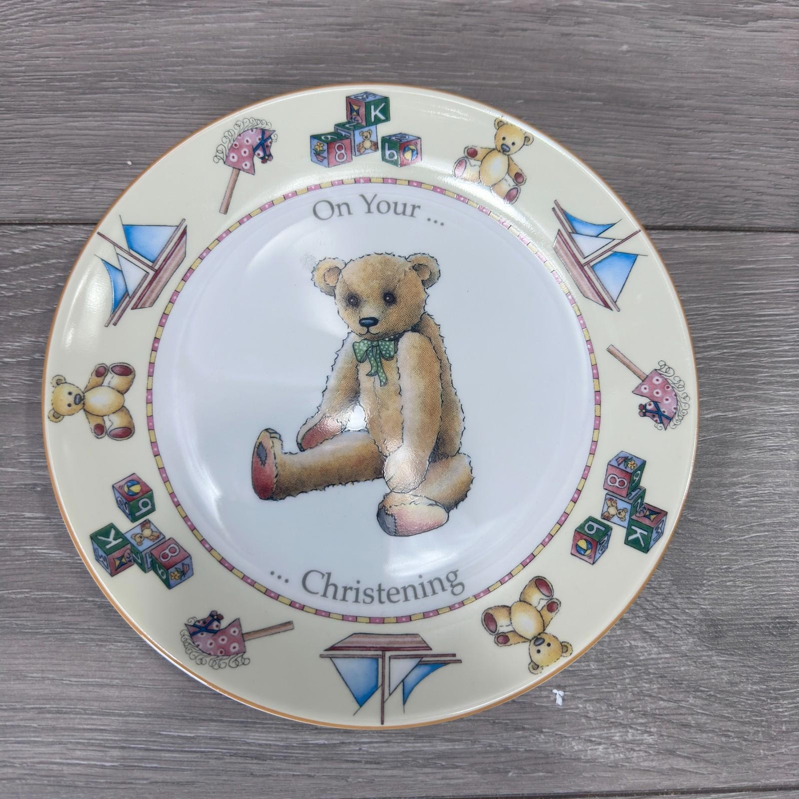 Royal Worcester On Your Christening Bone China Cabinet Plate Jenny Barnard 2003