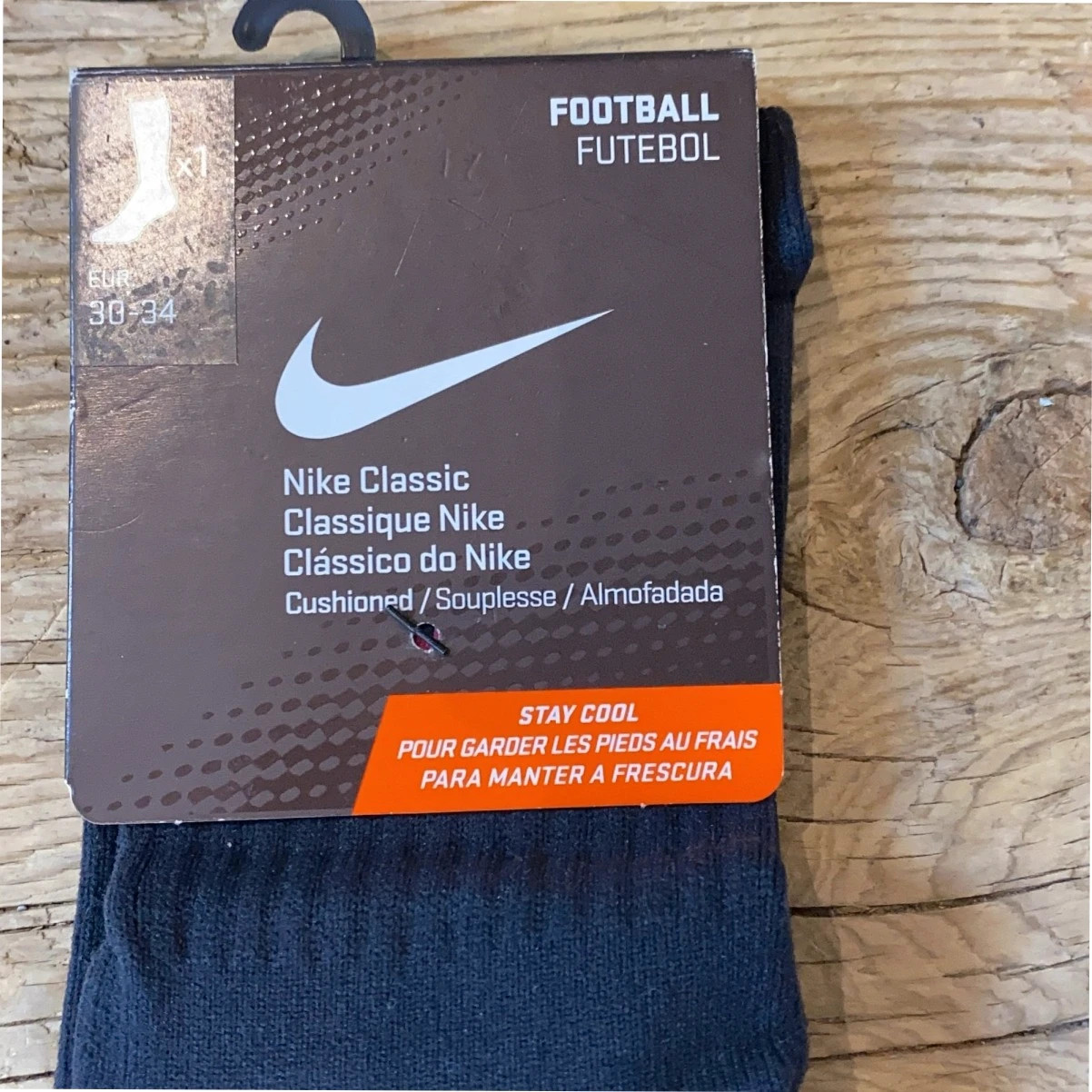 Nike black cushioned football dri-fit socks UK xs/s unisex