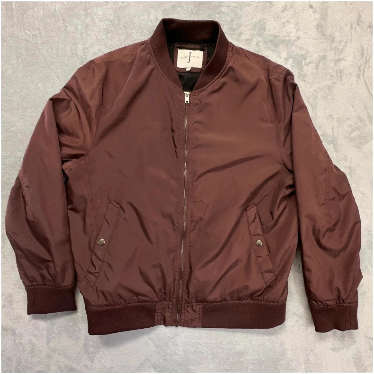 Jasper Conran Burgundy Bomber Jacket XL Men's Lightweight Casual