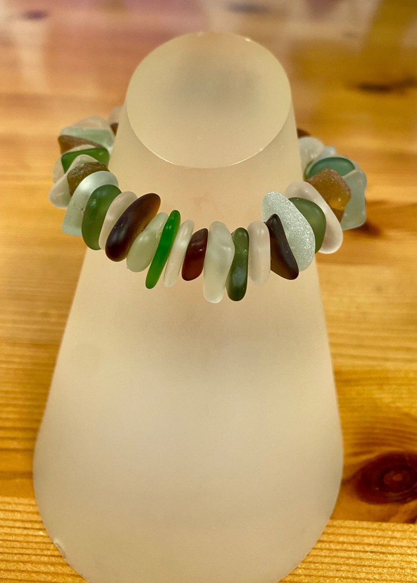 Multi coloured sea glass Bracelet