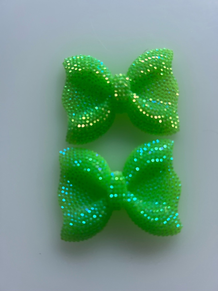 Green big bow flatback charms