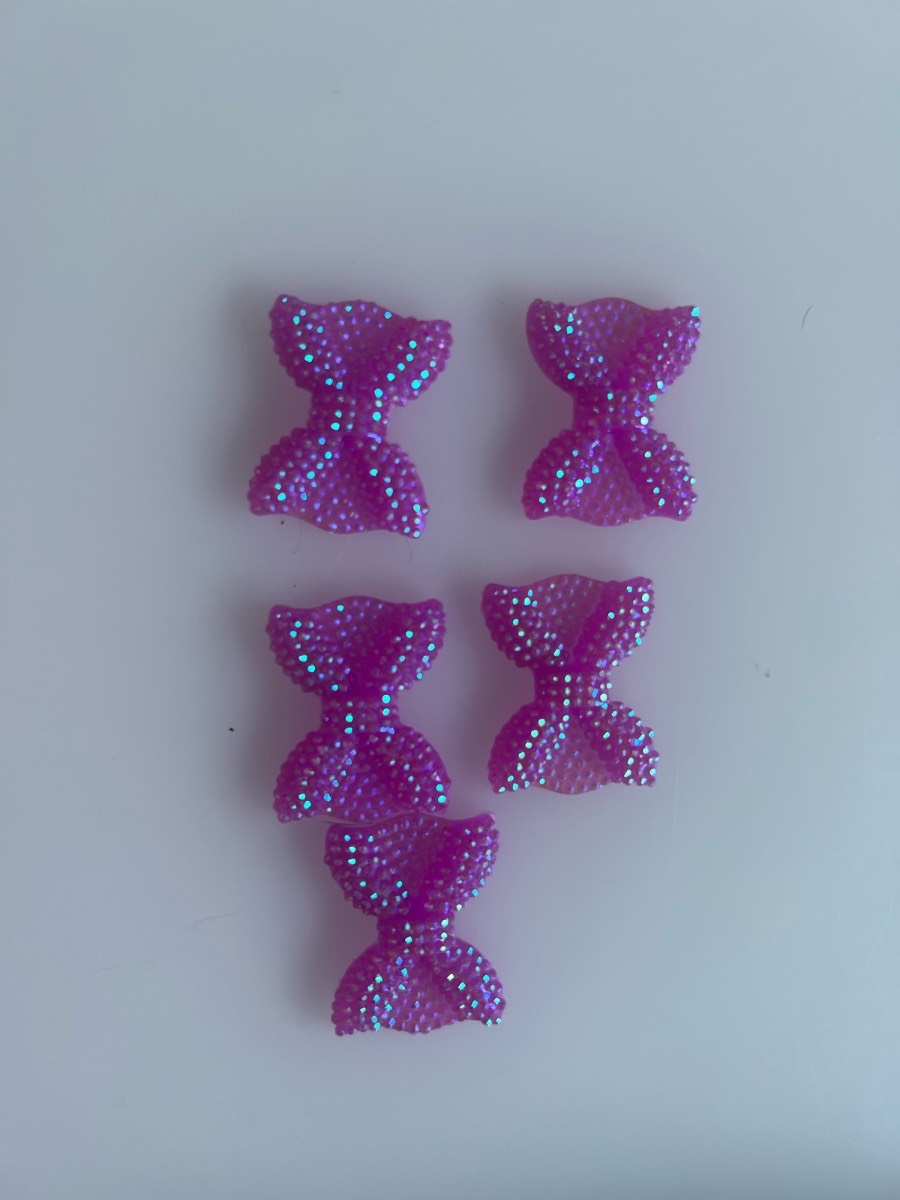 Purple mini bow flatback charms