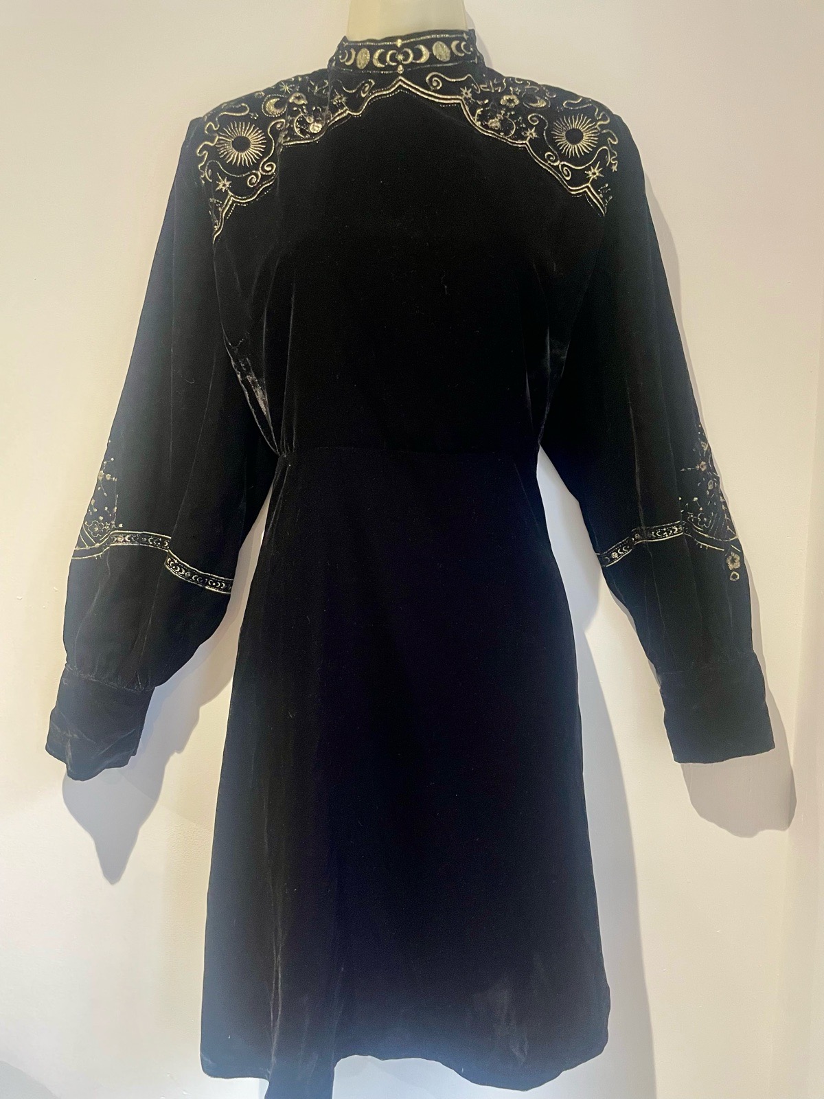 Joe Browns Celestial Witchy Boho Velvet Gold Embroidered Dress UK18