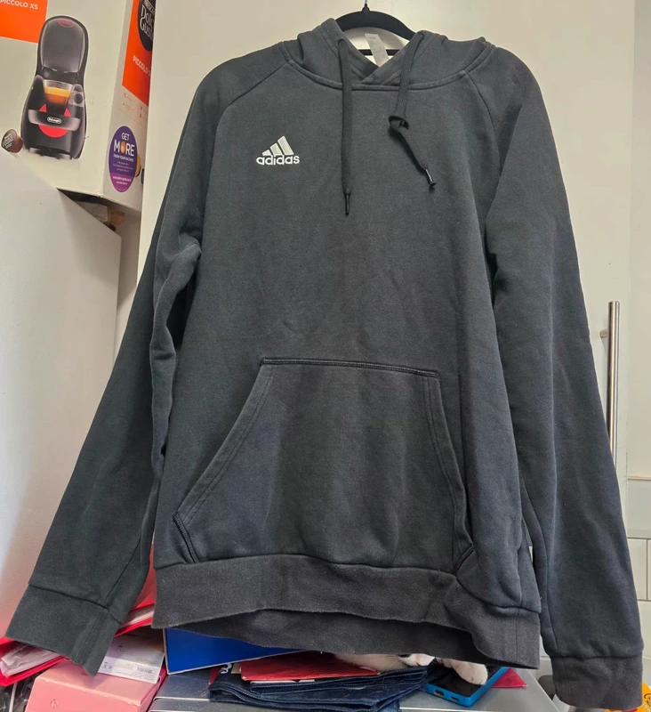 Black Adidas hoodie sweatshirt with front pocket
