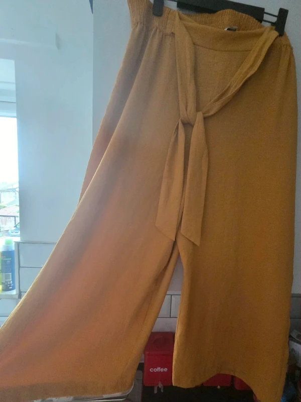 Nutmeg Mustard Yellow Wide Leg Trousers