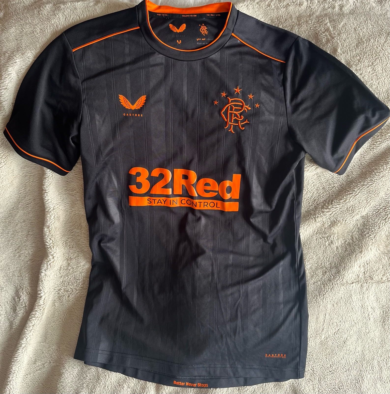 Glasgow Rangers 2020/2021 Third Kit Football Shirt Black Size Uk Medium Men's