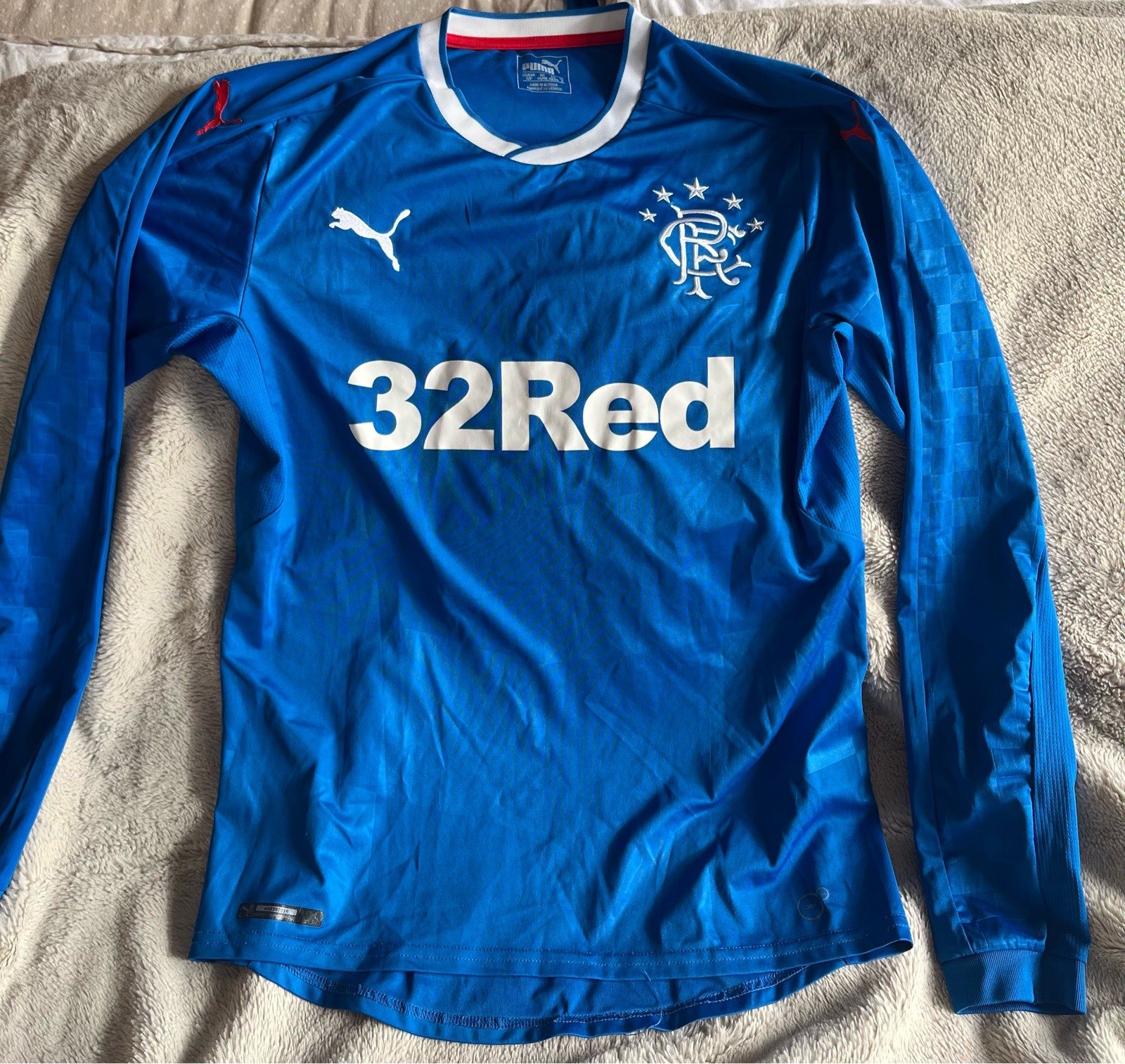 Rangers 2016-2017 Home Football Shirt small long sleeves