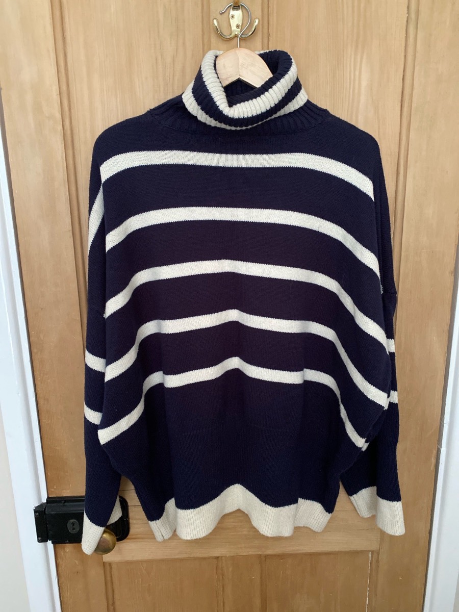 Top Shop Navy & Cream Jumper size medium