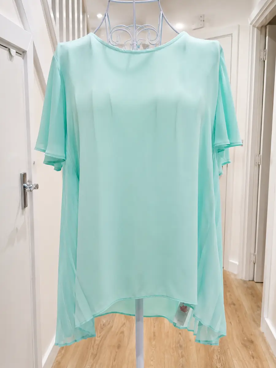 Atmosphere Size 14 Blue/Green Sheer Floaty Blouse