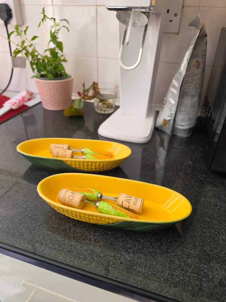 Vintage Sagaform Corn Cob Sweetcorn Ceramic Serving Dishes