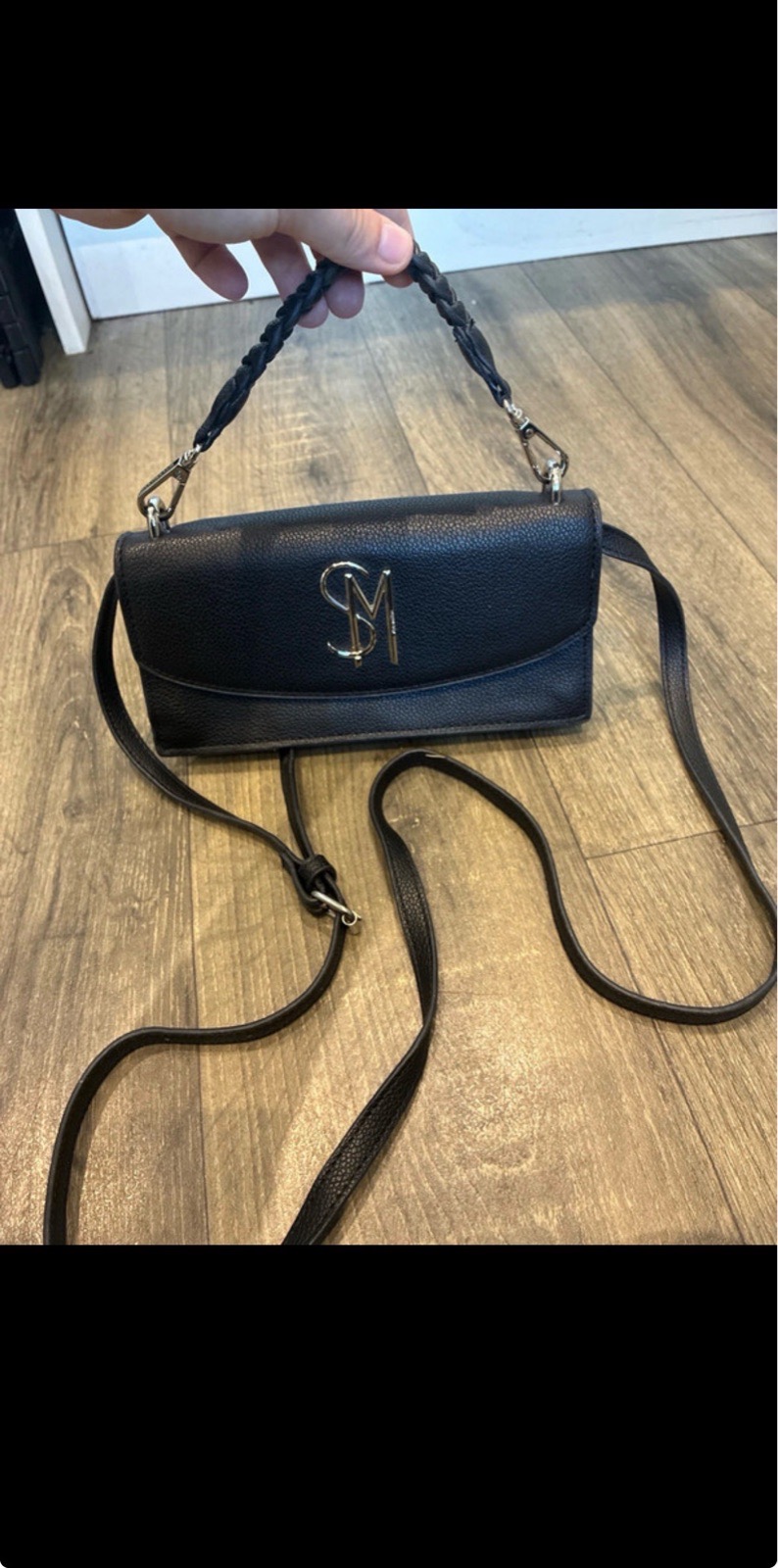 Steve Madden Black Leather Shoulder Bag