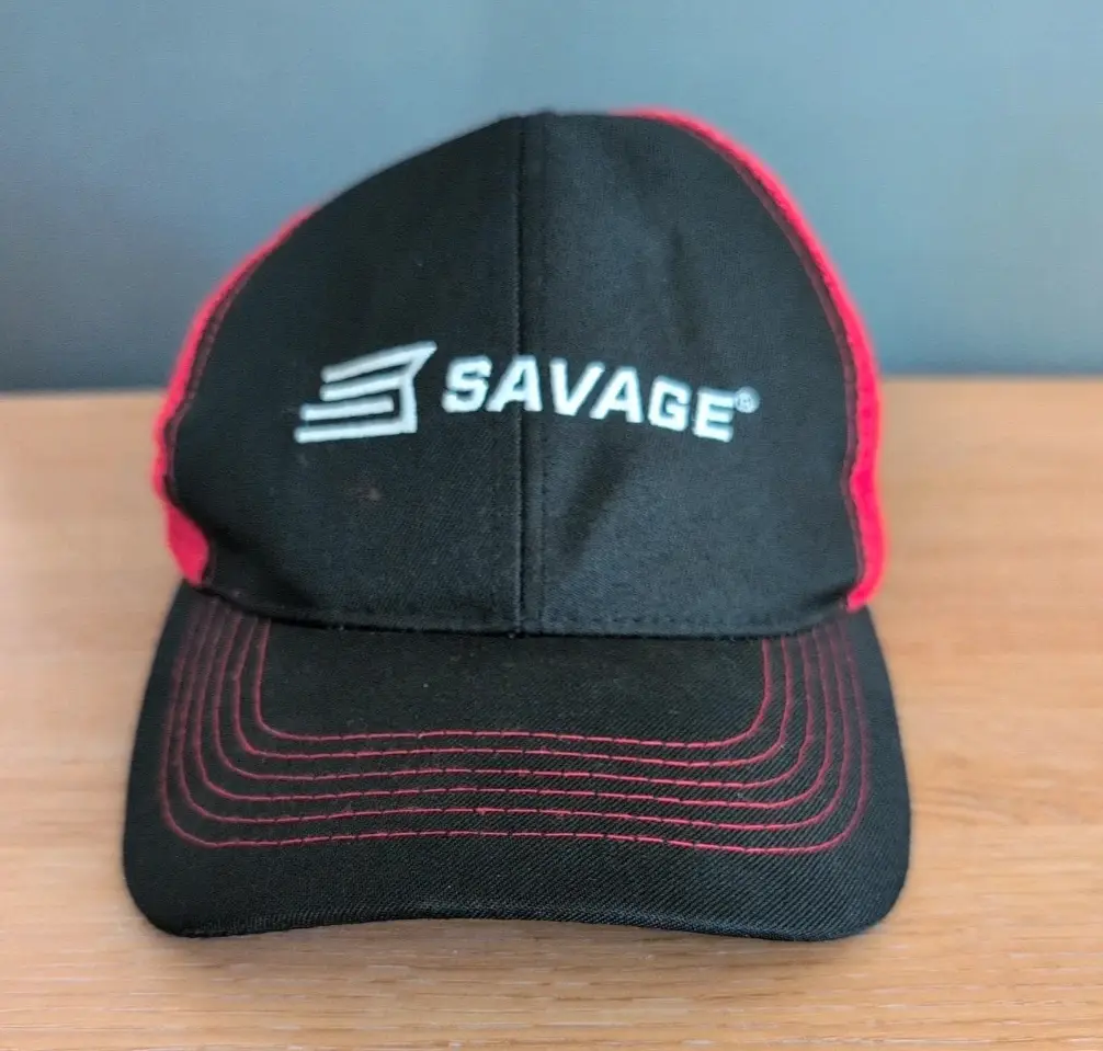 Savage Trucker Hat Mesh Back Snapback Black / Red