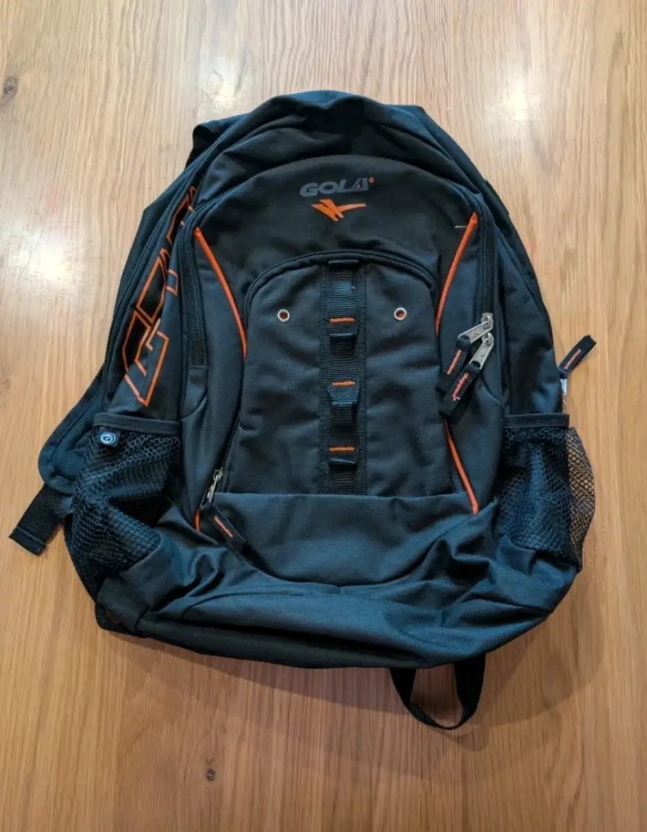 Gola Ortan Backpack Black & Orange Multi-Pocket School Sports Travel Rucksack