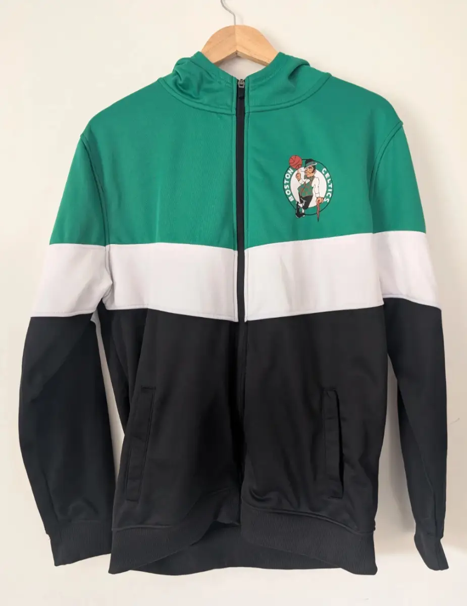 Mitchell & Ness Boston Celtics NBA Zip Hoodie Jacket Green Vintage Y2K Streetwear Mens L NWT