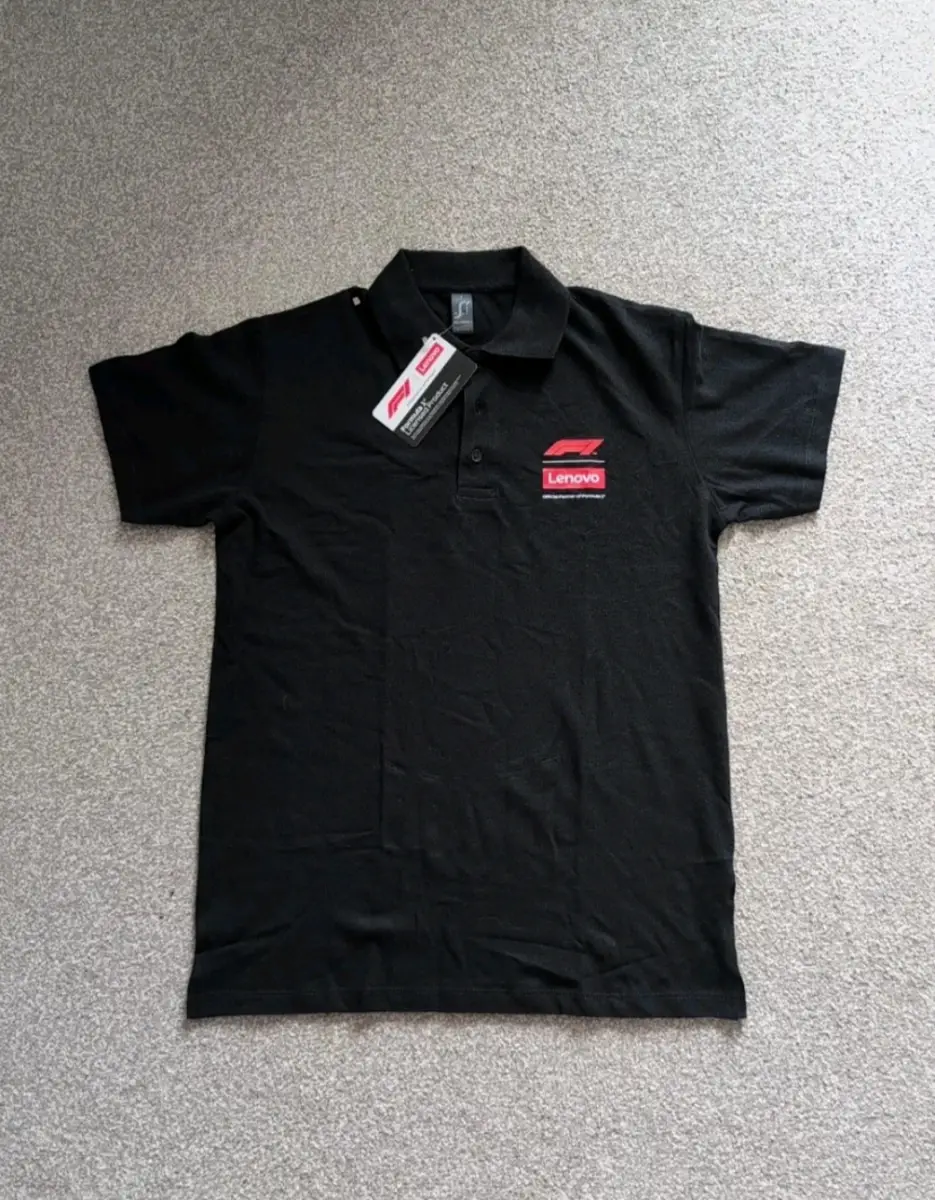 Formula 1 Lenovo Official Licensed Polo Shirt Black F1 New With Tags Size S