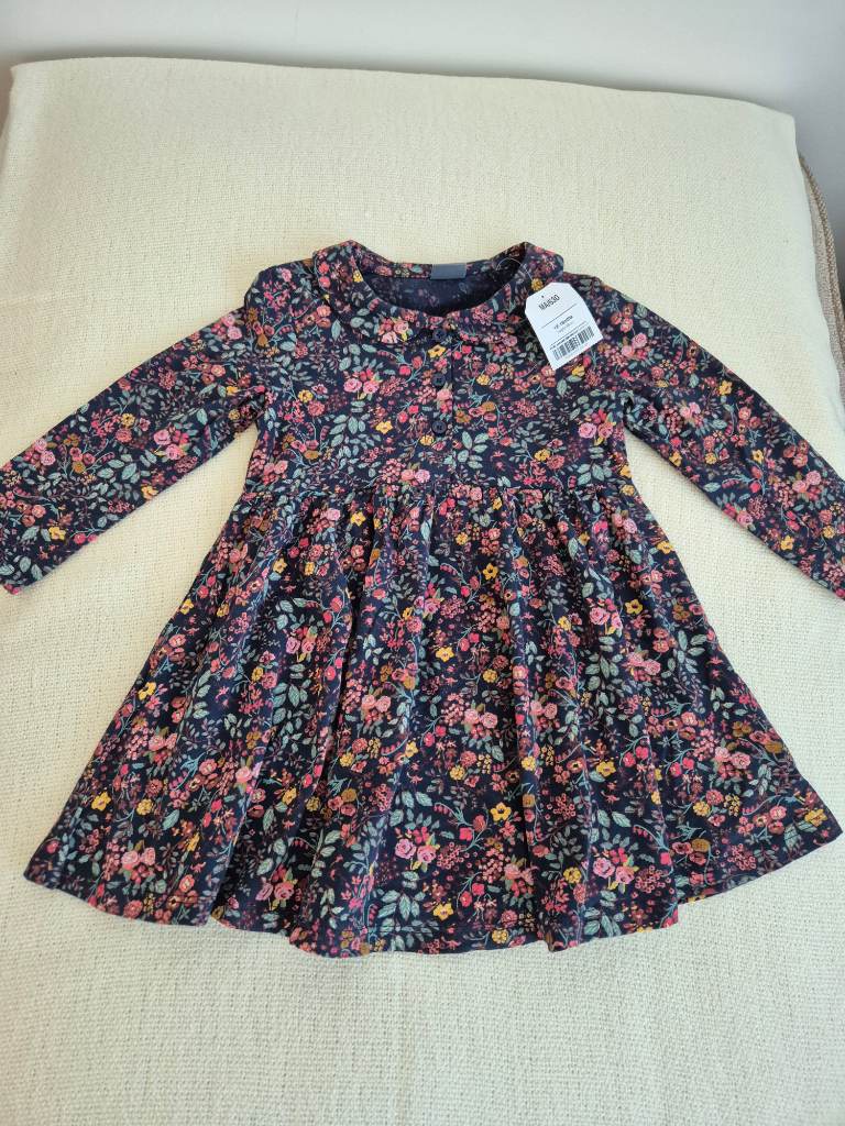 Next baby girls long sleeve floral dress 12-18 months brand new