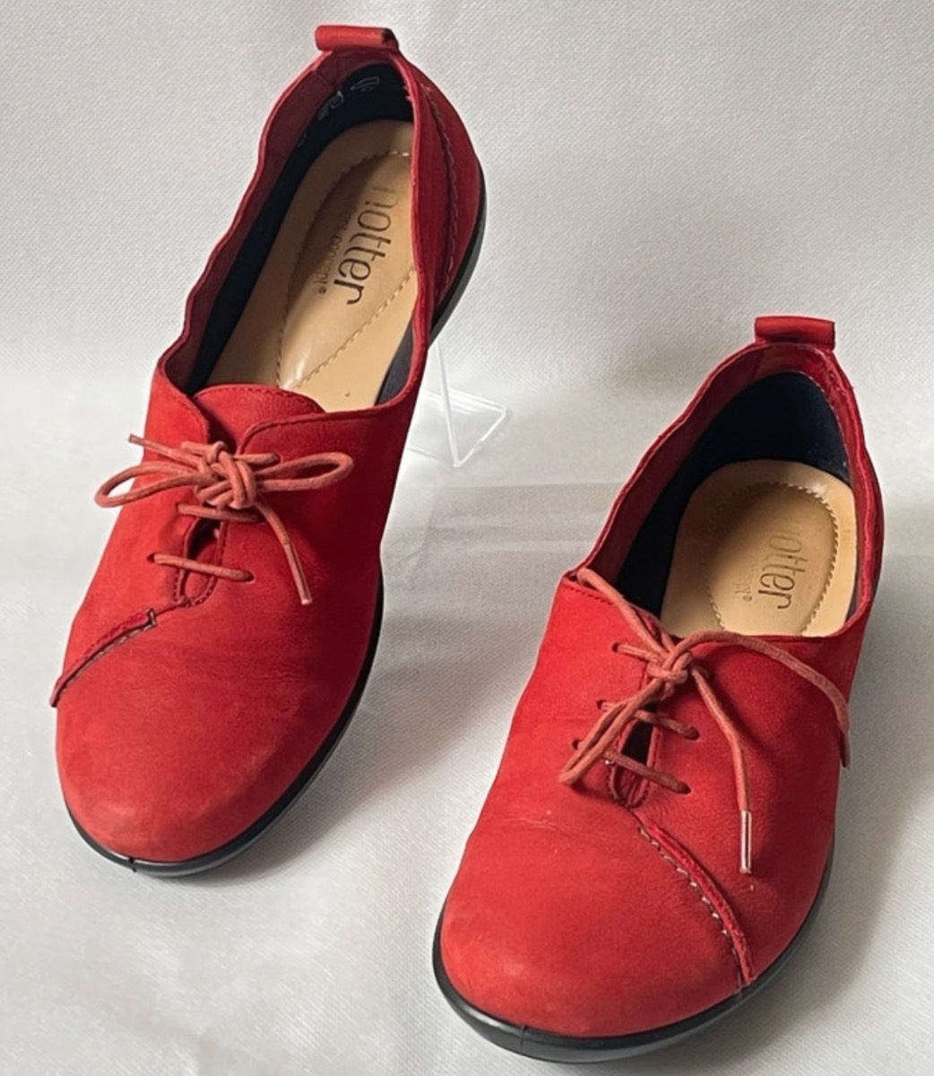 Women’s Soft Red Nubuck Comfort Shoes UK 5 EU 38 Excellent Condition
