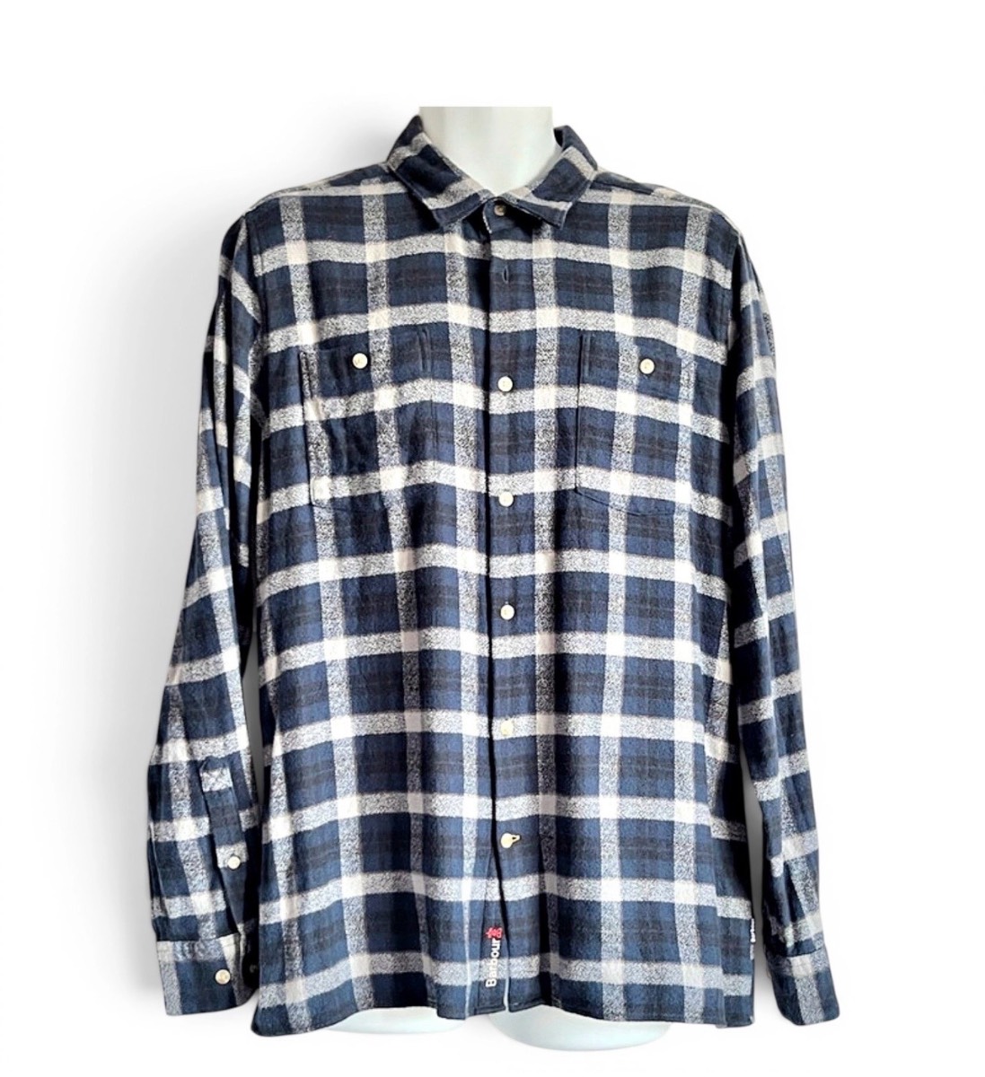 New Barbour Mens Short Long Sleeve, Navy Grey Color, Pure Organic Cotton, Size L