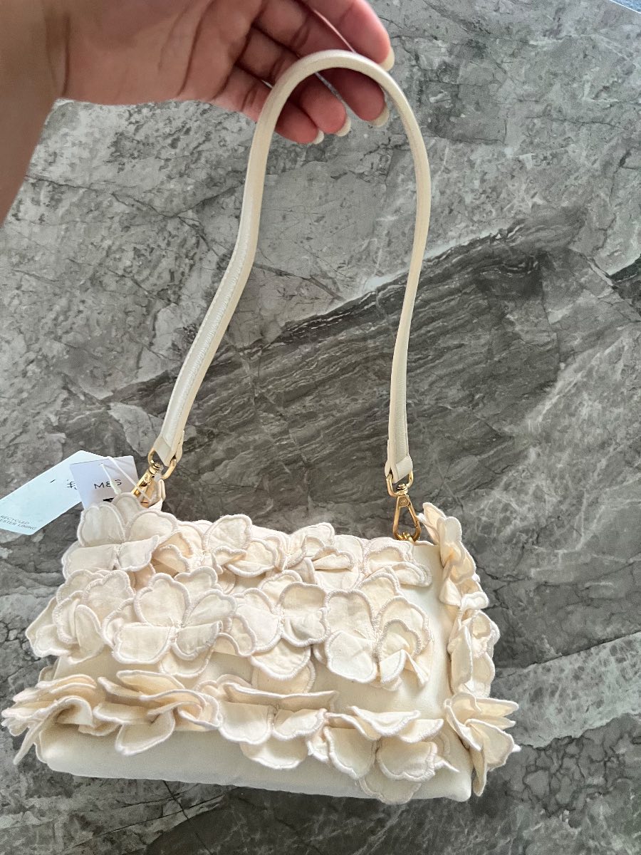 M&S Cotton Rich Embroidered Shoulder Bag