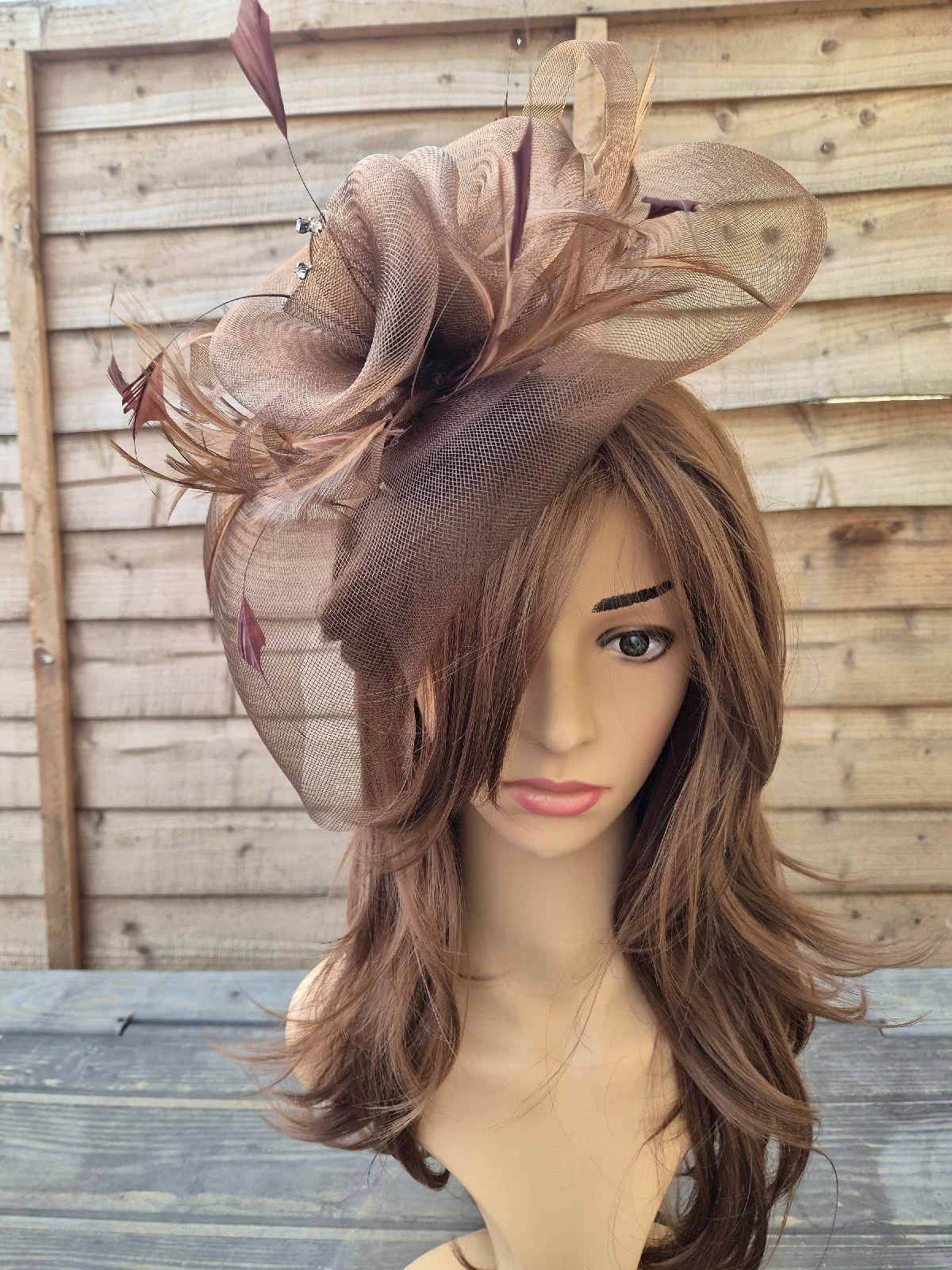 Stunning statement brown fascinator