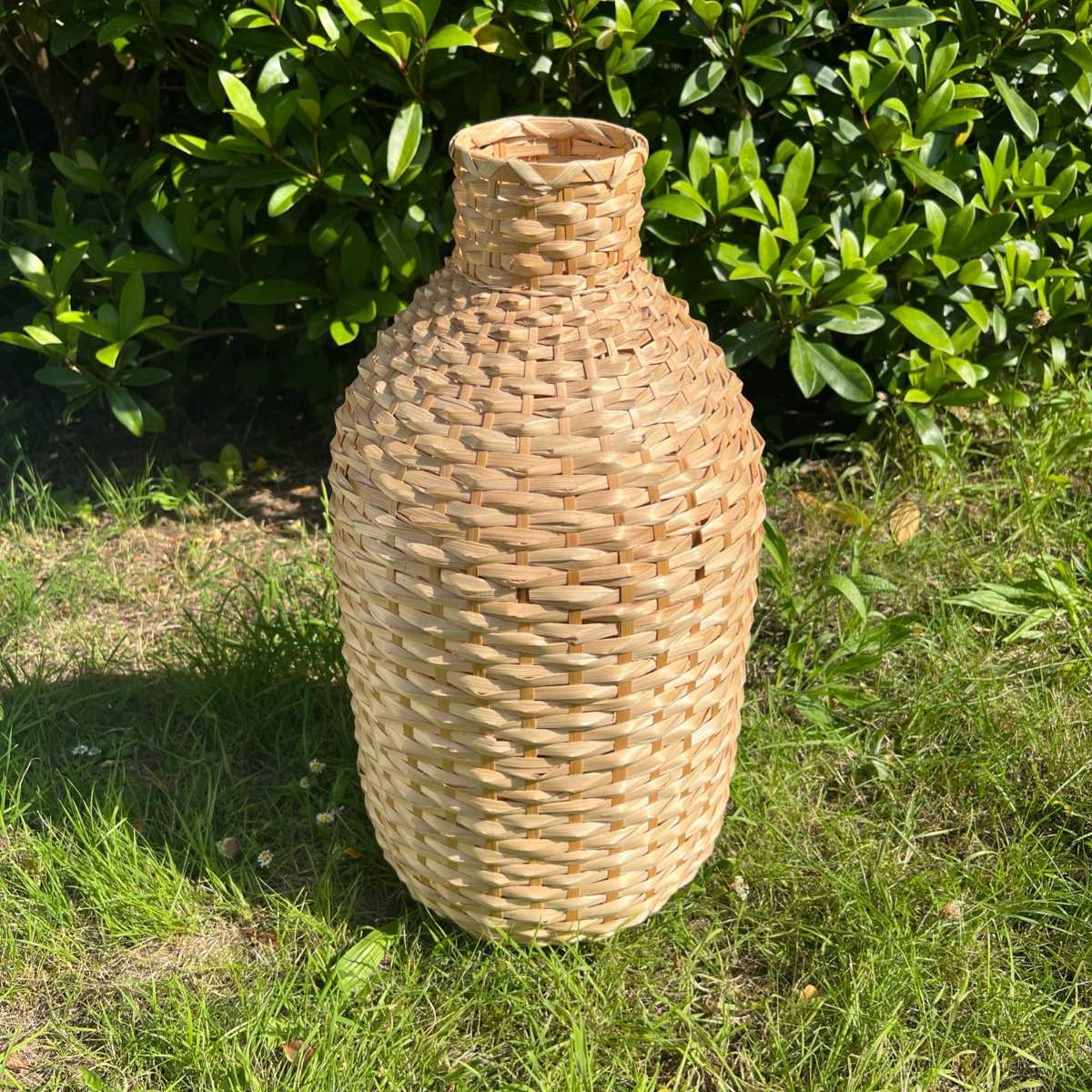 Rattan Basket Vase Extra Tall 24” Boho Style Room  Farmhouse Floor Decoration