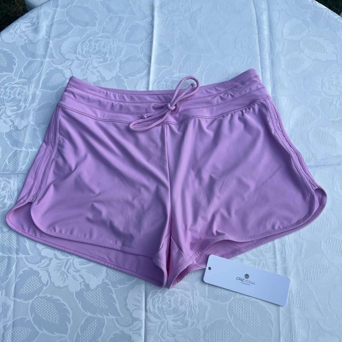 CRZ YOGA Swim / Board Shorts Mid High Waisted Quick Dry Pink Colour Size Medium
